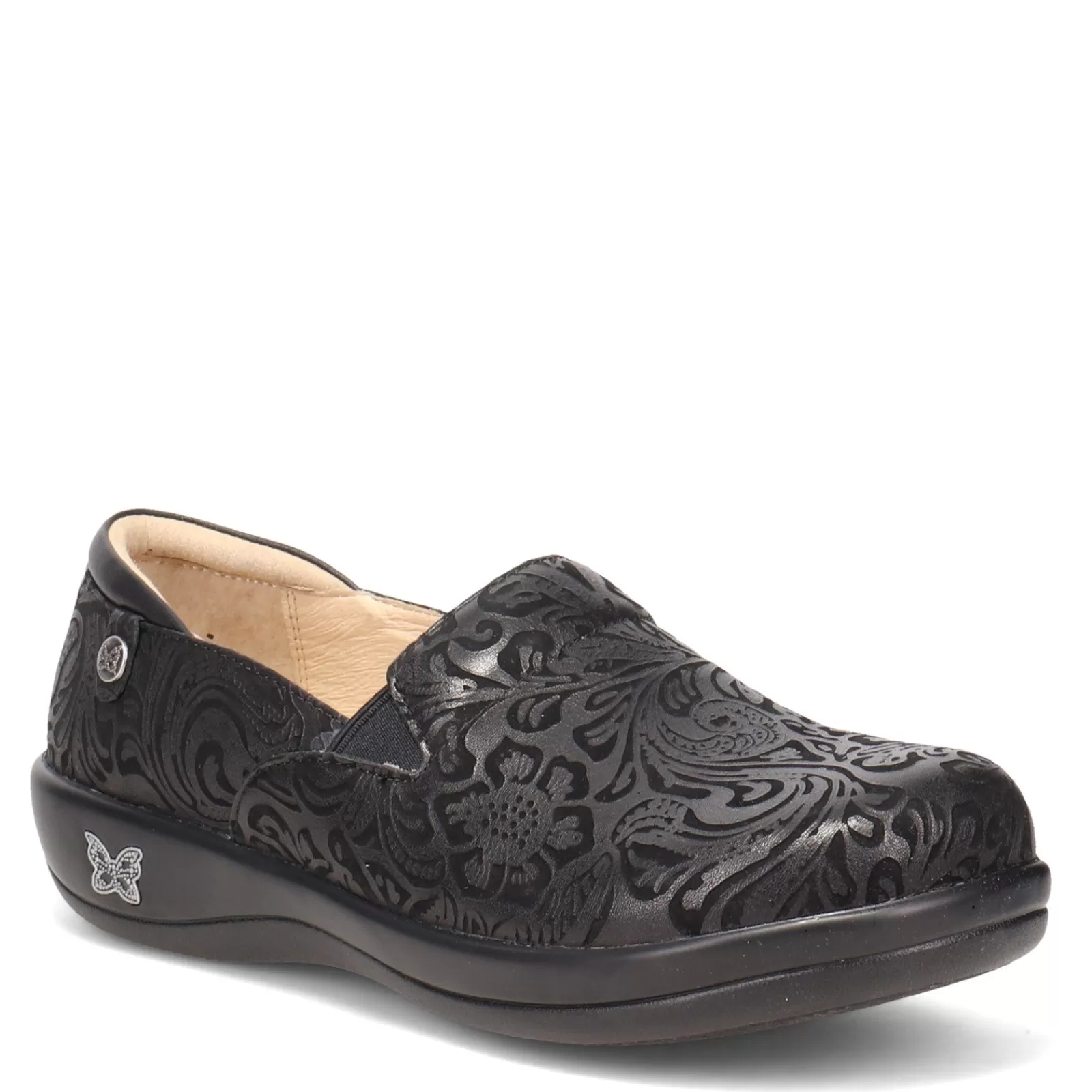 New Alegria Women's , Keli Professional Clog Black Embossed Paisley