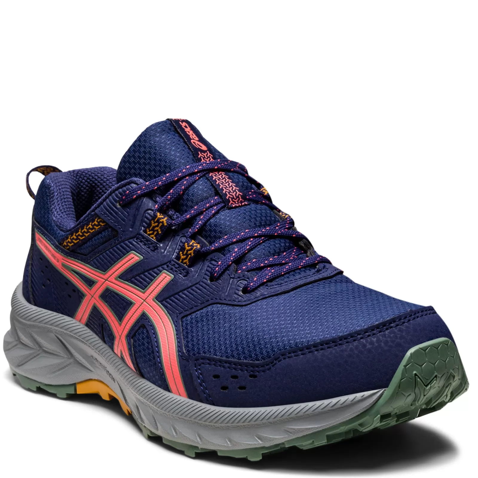 Store ASICS Women's , GEL-Venture 9 Trail Running Shoe - Wide Width Indigo Blue/Papaya