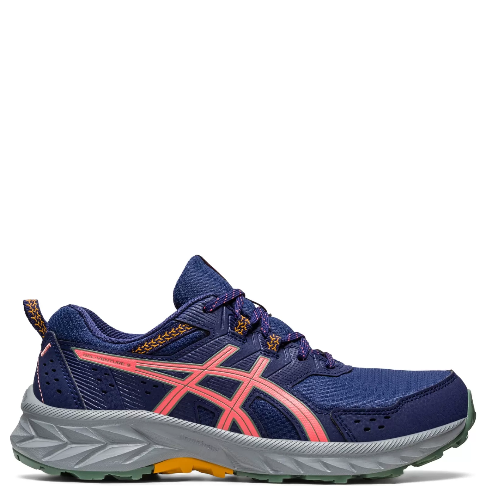 Store ASICS Women's , GEL-Venture 9 Trail Running Shoe - Wide Width Indigo Blue/Papaya