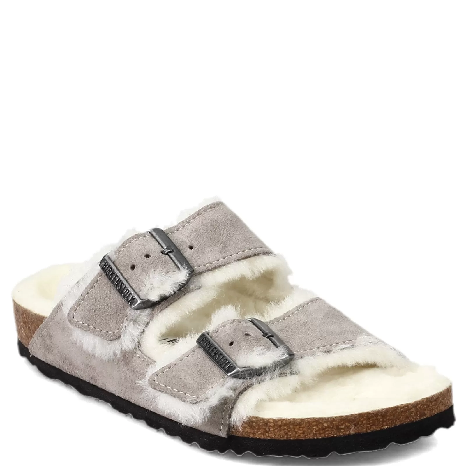 Best Sale Birkenstock Women's , Arizona Shearling Lined Sandal - Narrow Width Stone