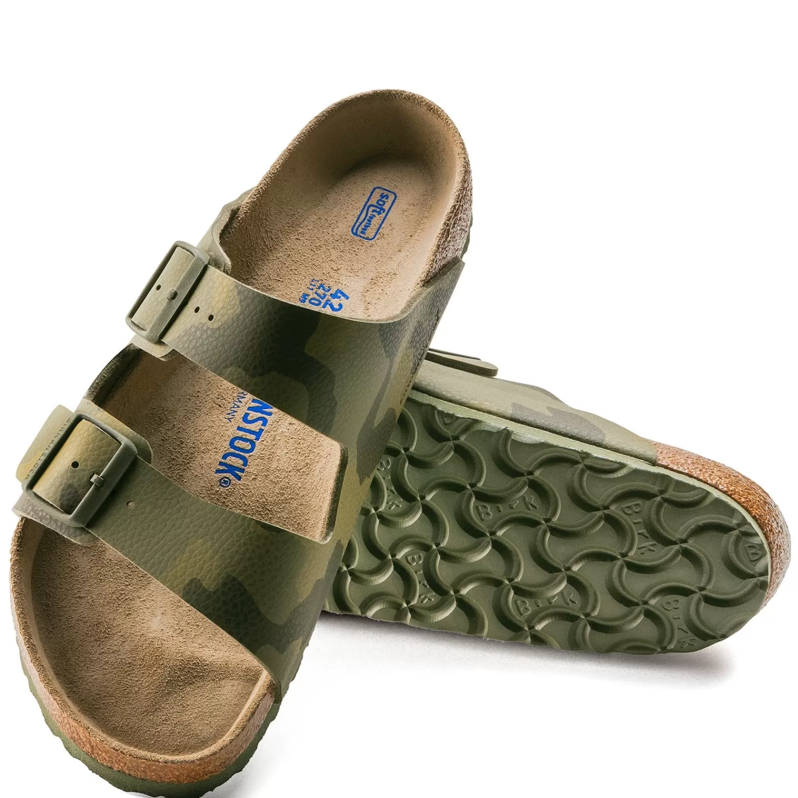 Cheap Birkenstock Women's , Arizona Slide Sandal - Narrow Width Green Camo