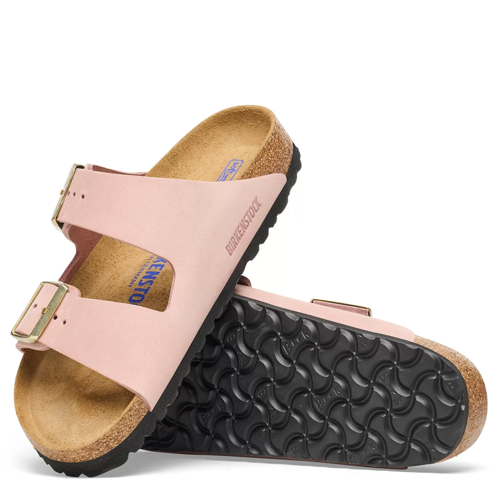 Best Sale Birkenstock Women's , Arizona Soft Footbed Sandal - Narrow Fit Soft Pink Nubuck