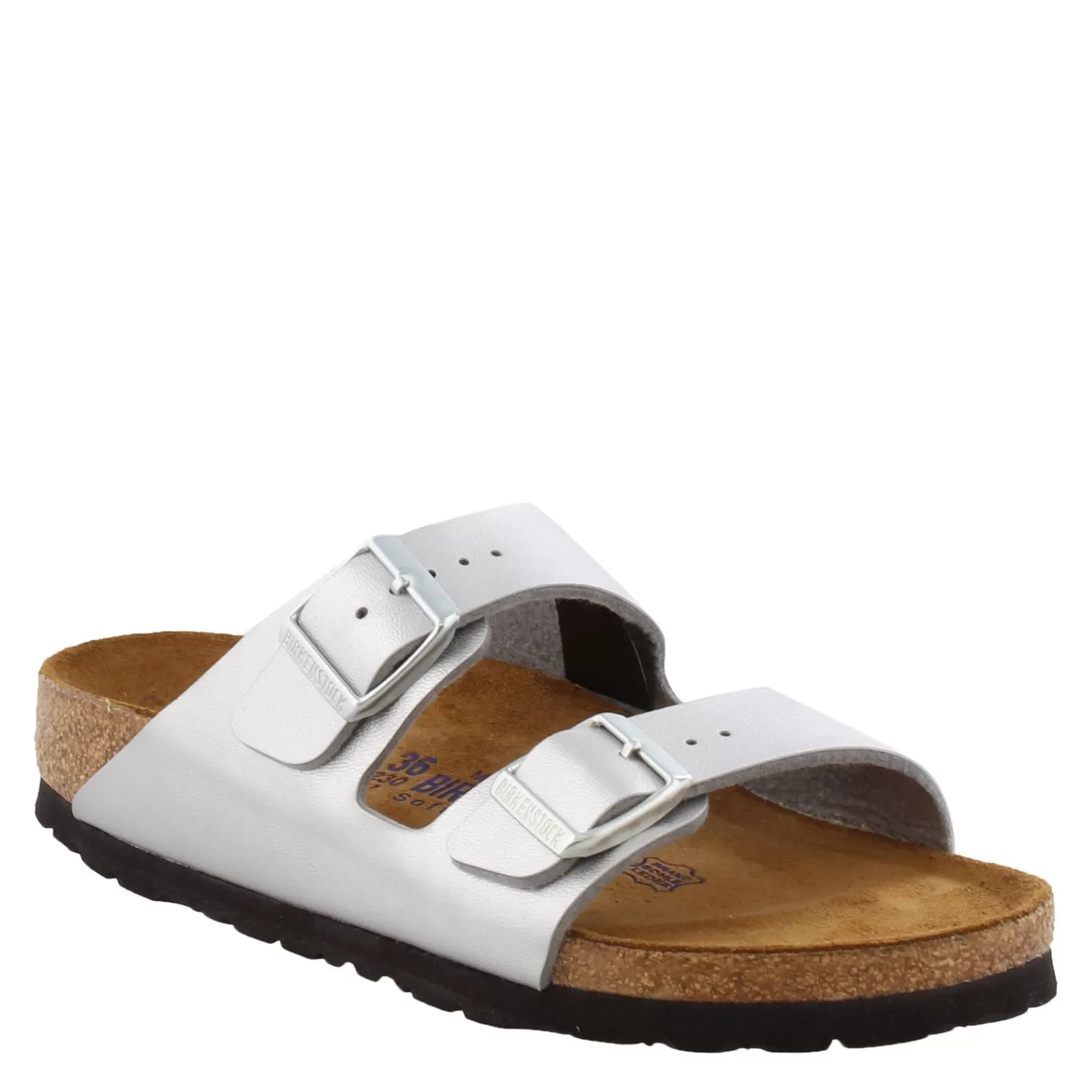 Discount Birkenstock Women's , Arizona Soft Footbed Sandal - Narrow Width Silver