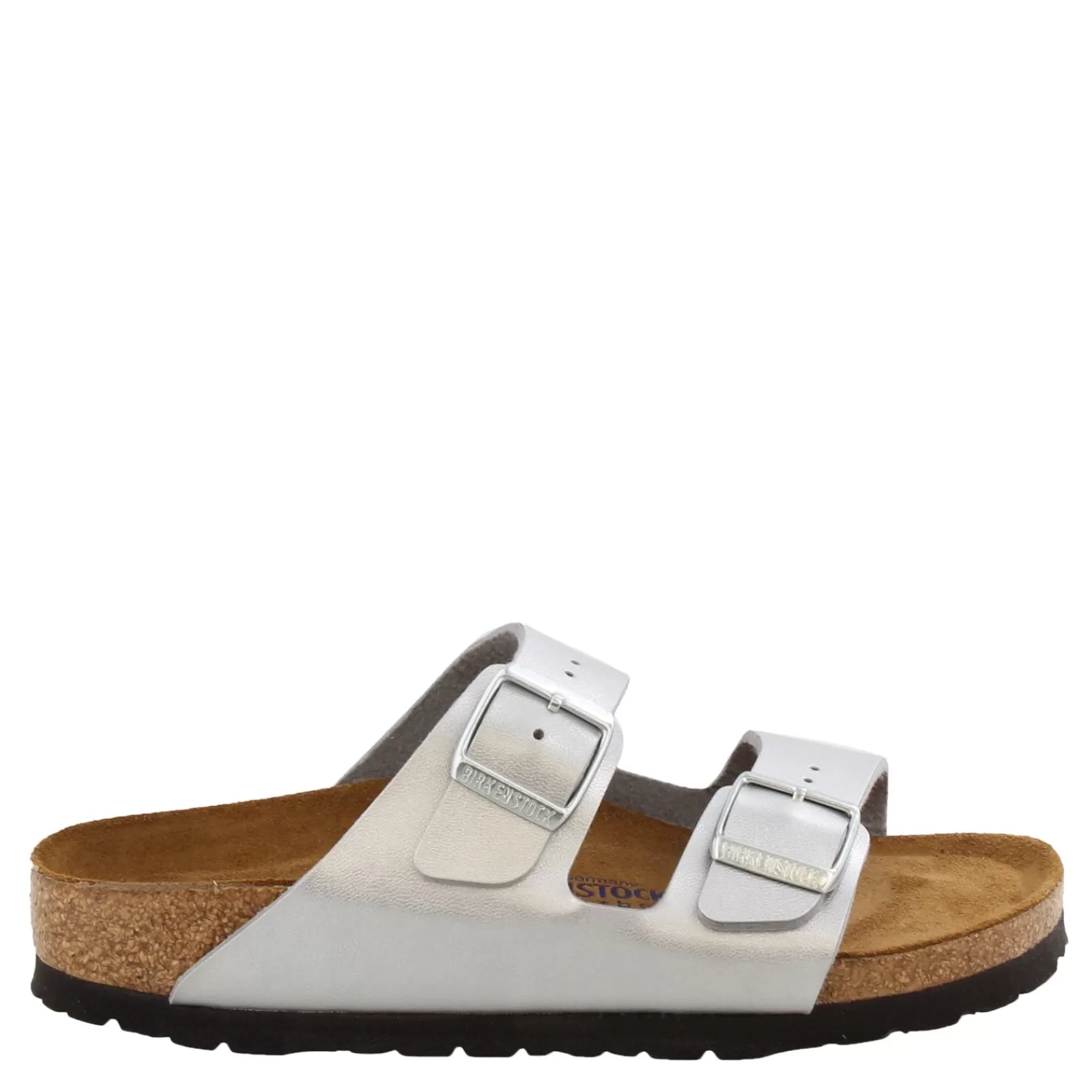 Discount Birkenstock Women's , Arizona Soft Footbed Sandal - Narrow Width Silver