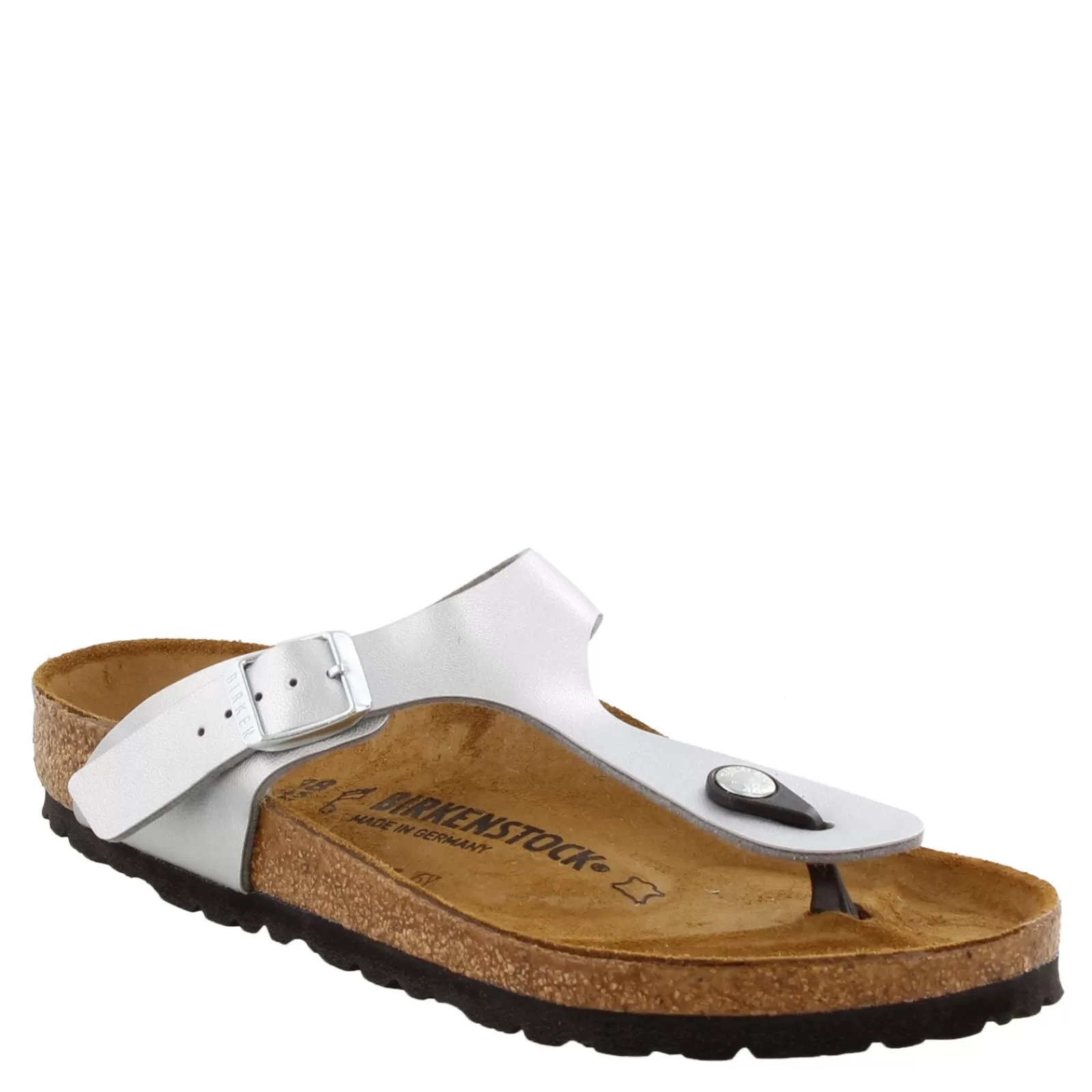 Best Sale Birkenstock Women's , Gizeh Sandal - Regular Width Silver Birko-Flor