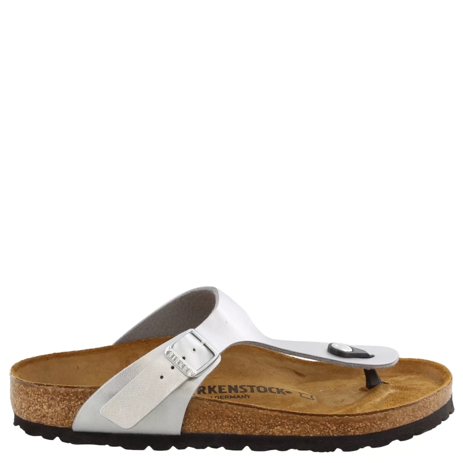 Best Sale Birkenstock Women's , Gizeh Sandal - Regular Width Silver Birko-Flor