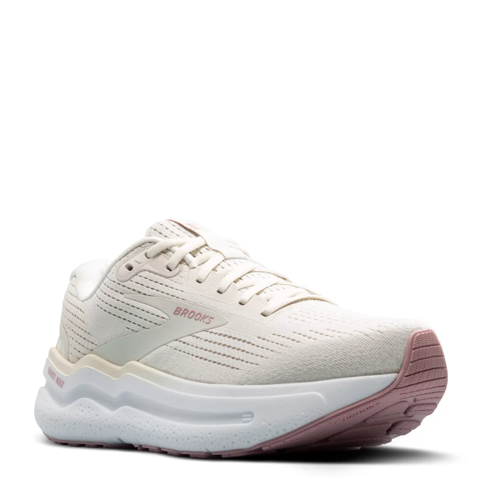 Clearance Brooks Women's , Ghost Max 2 Running Shoe - Wide Width Coconut Milk/Gray/Zephyr