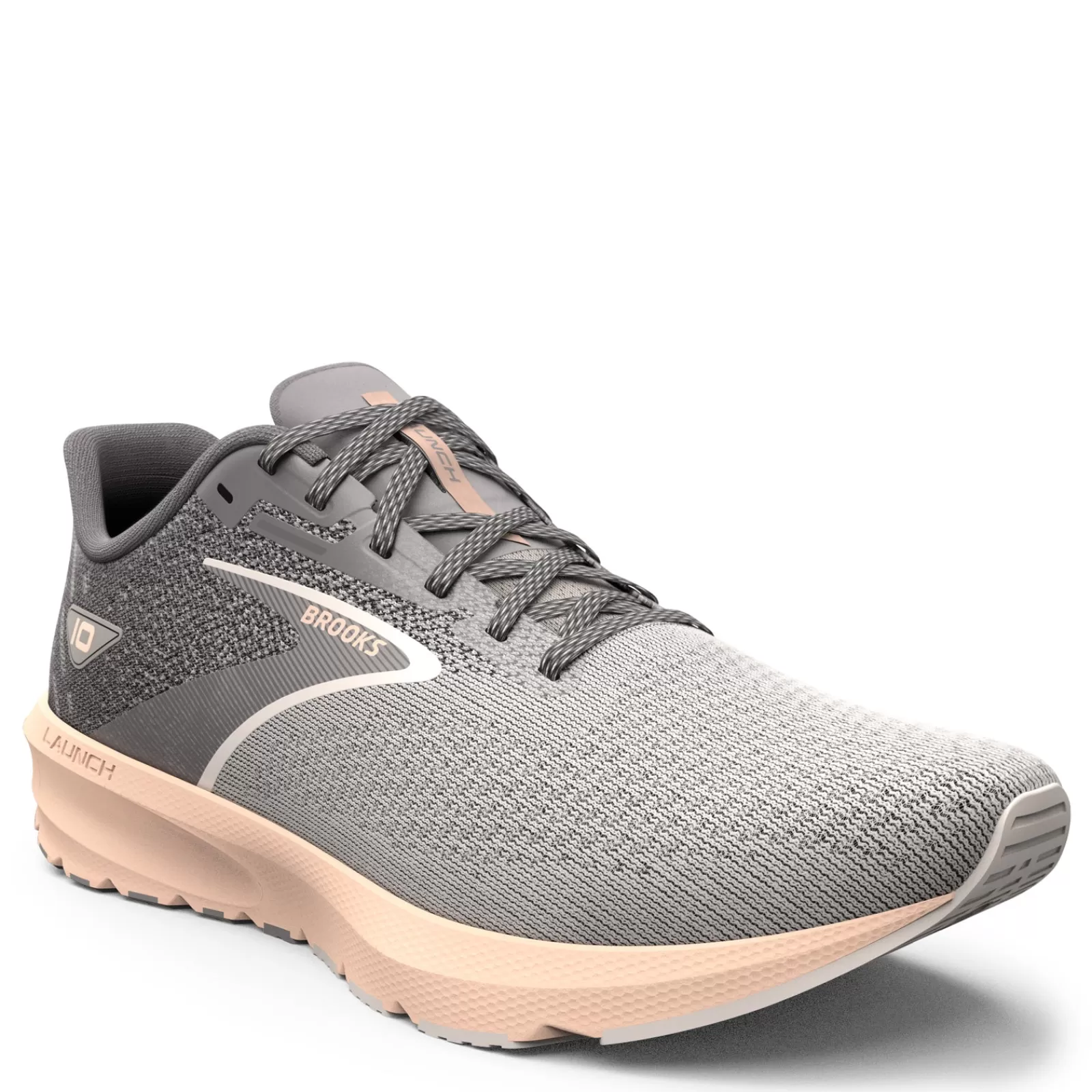 Cheap Brooks Women's , Launch 10 Running Shoe Grey/Peach