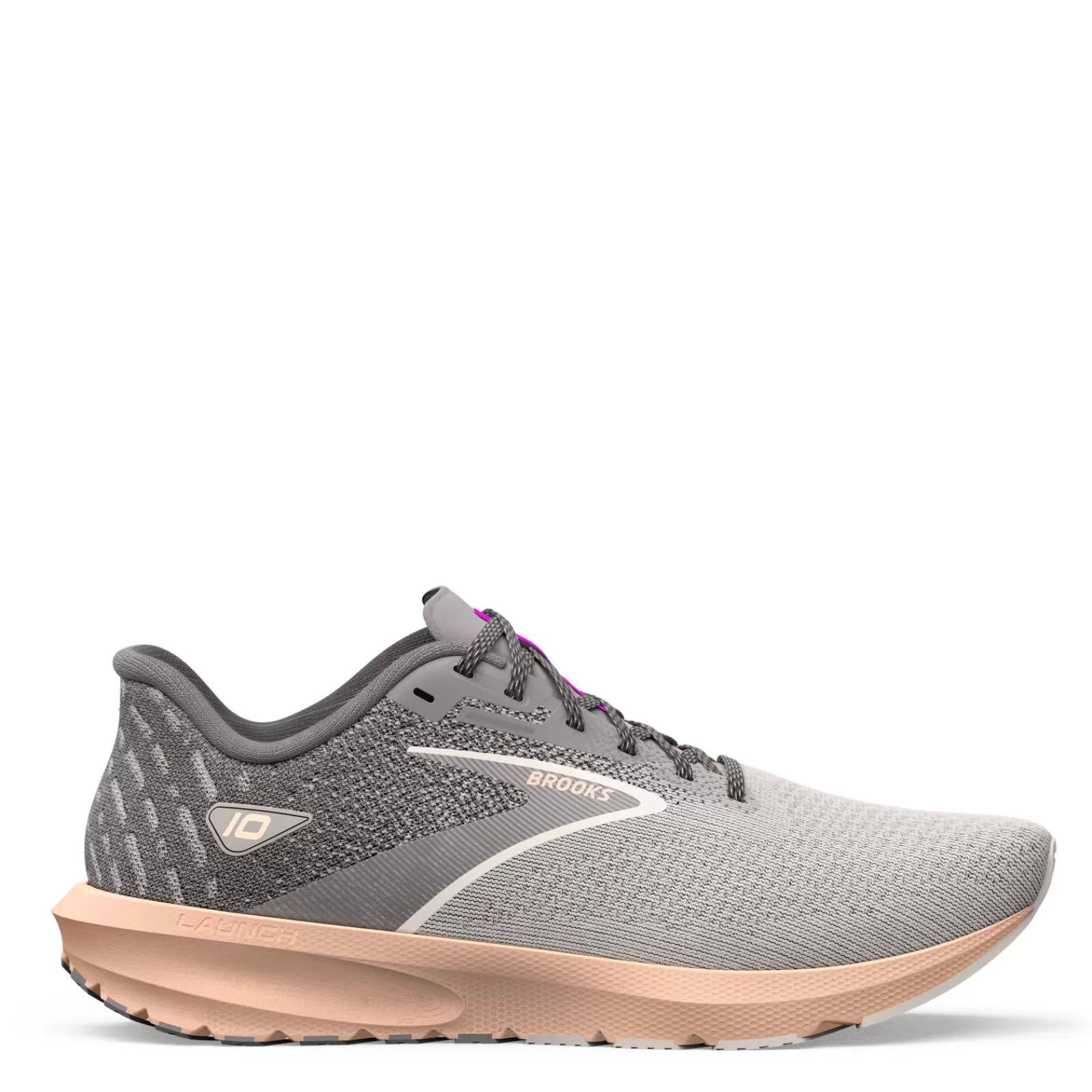 Cheap Brooks Women's , Launch 10 Running Shoe Grey/Peach