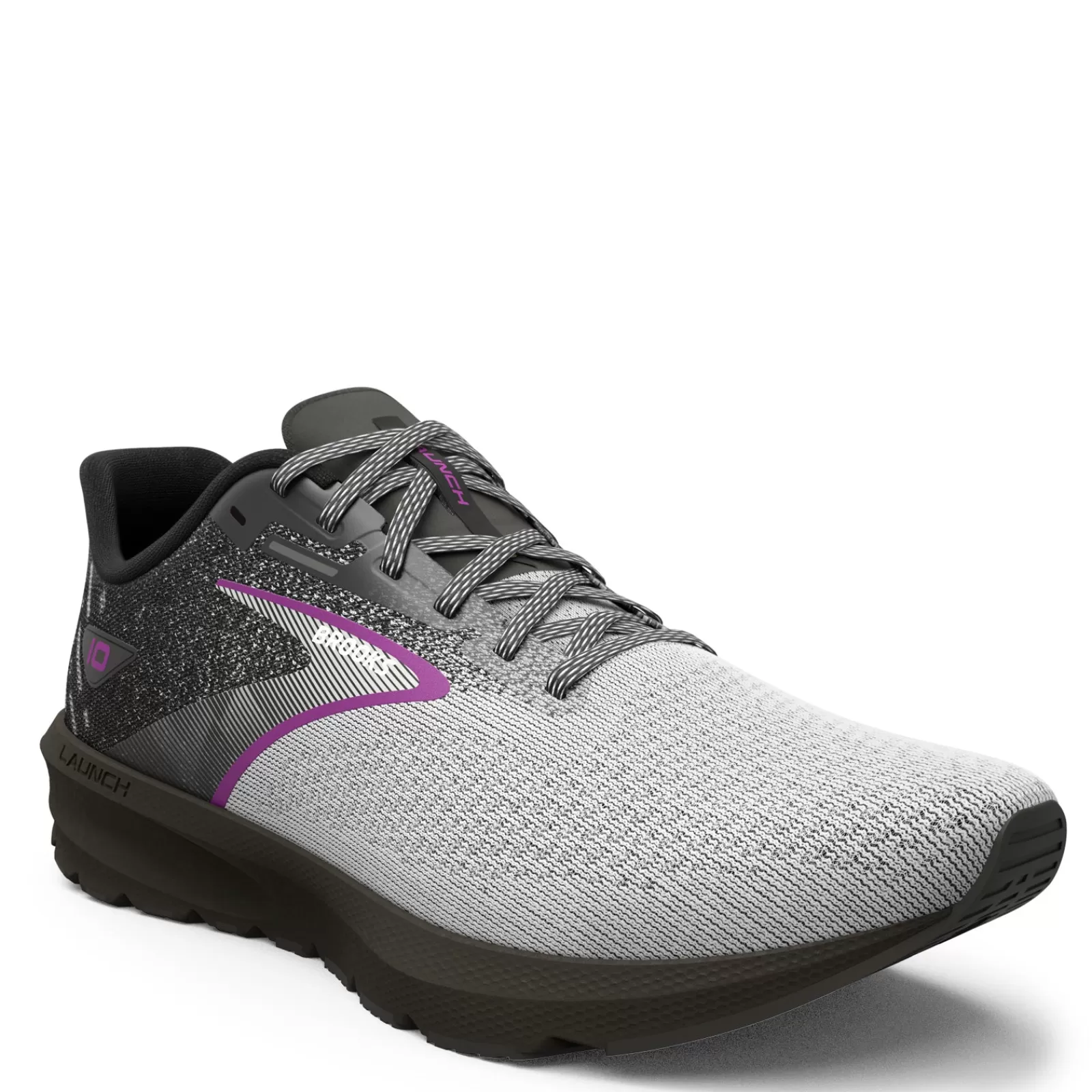 Cheap Brooks Women's , Launch 10 Running Shoe - Wide Width Black/White/Violet