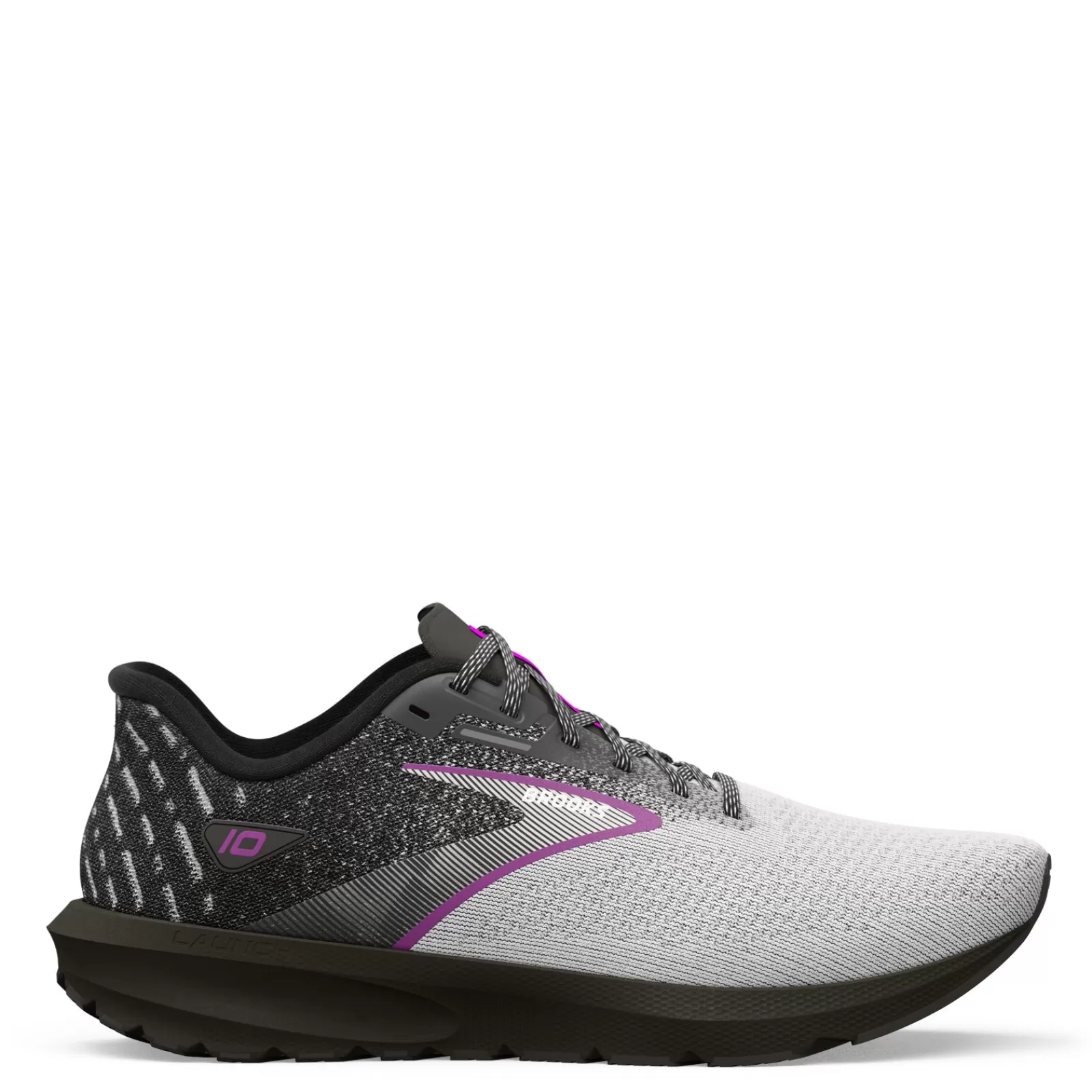 Cheap Brooks Women's , Launch 10 Running Shoe - Wide Width Black/White/Violet