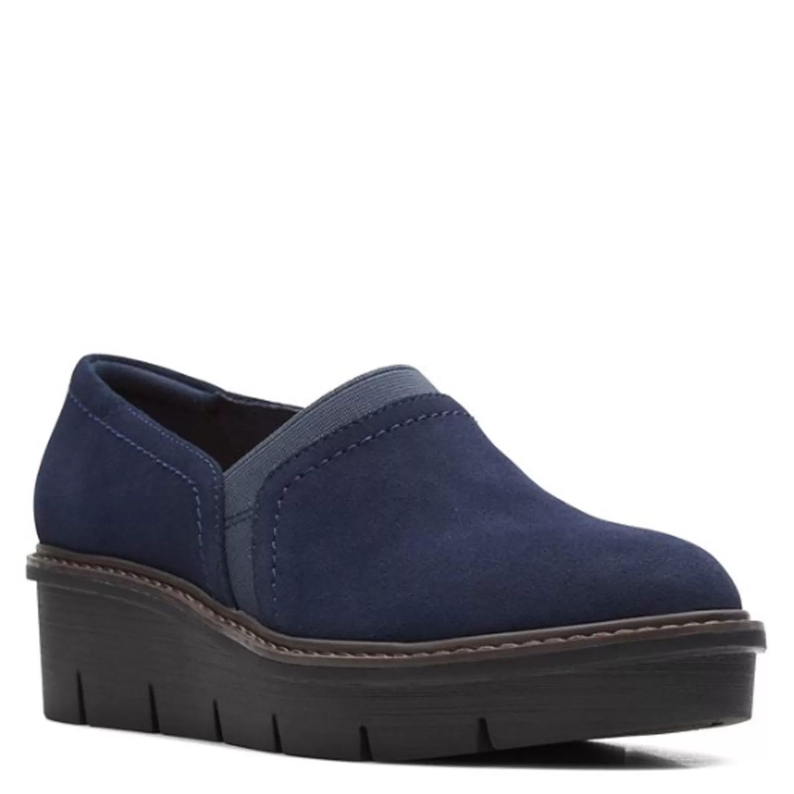 Cheap Clarks Women's , Airabell Mid Slip-On Navy Suede