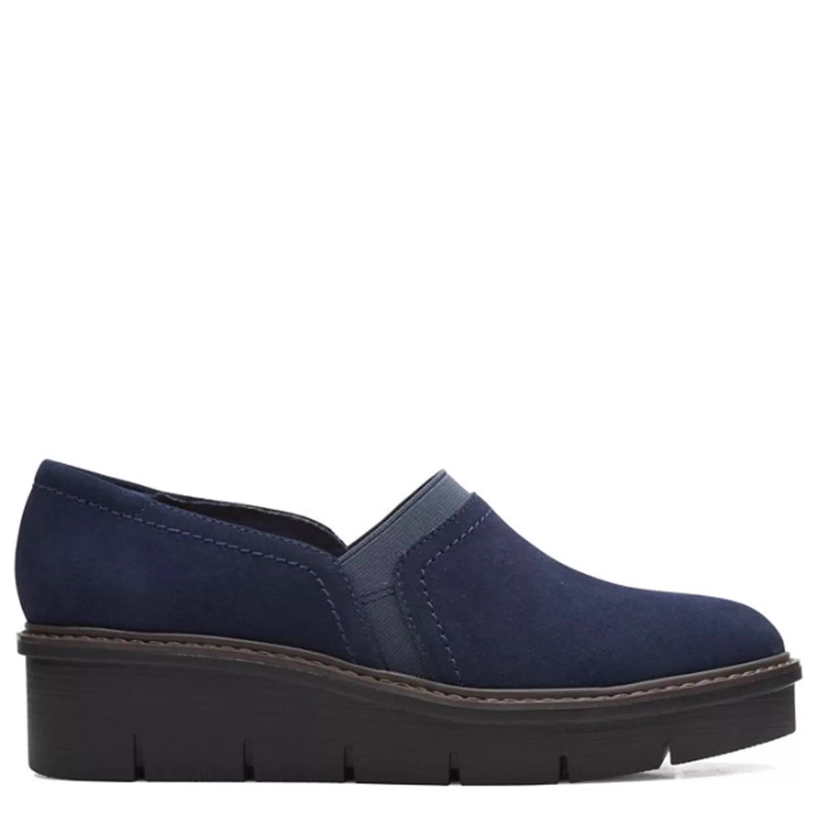 Cheap Clarks Women's , Airabell Mid Slip-On Navy Suede