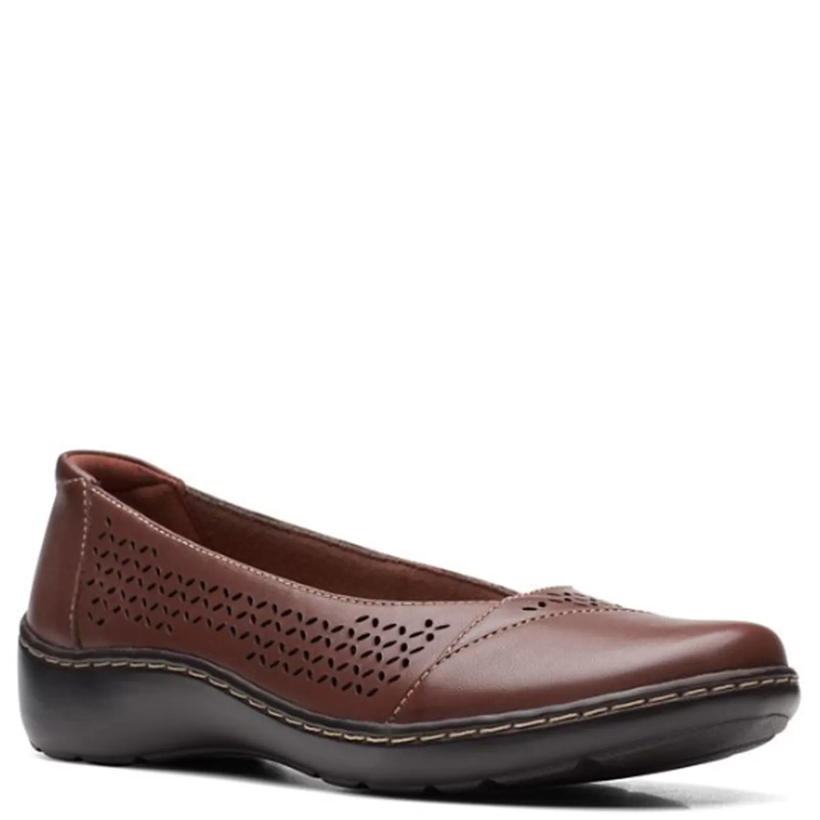 Best Sale Clarks Women's , Cora Iris Slip-On Dark Tan Leather