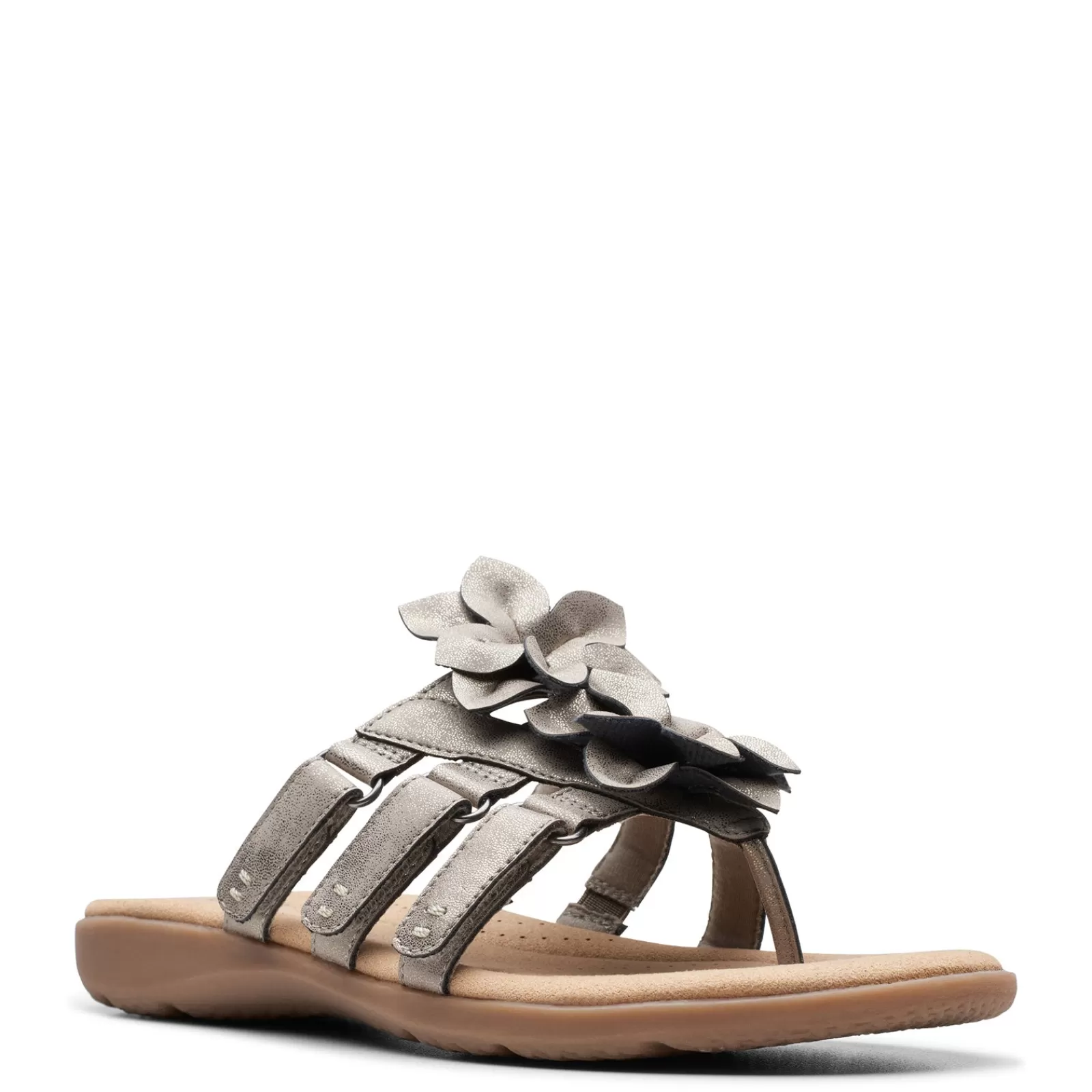 Outlet Clarks Women's , Elizabelle Mae Sandal Pewter Metallic