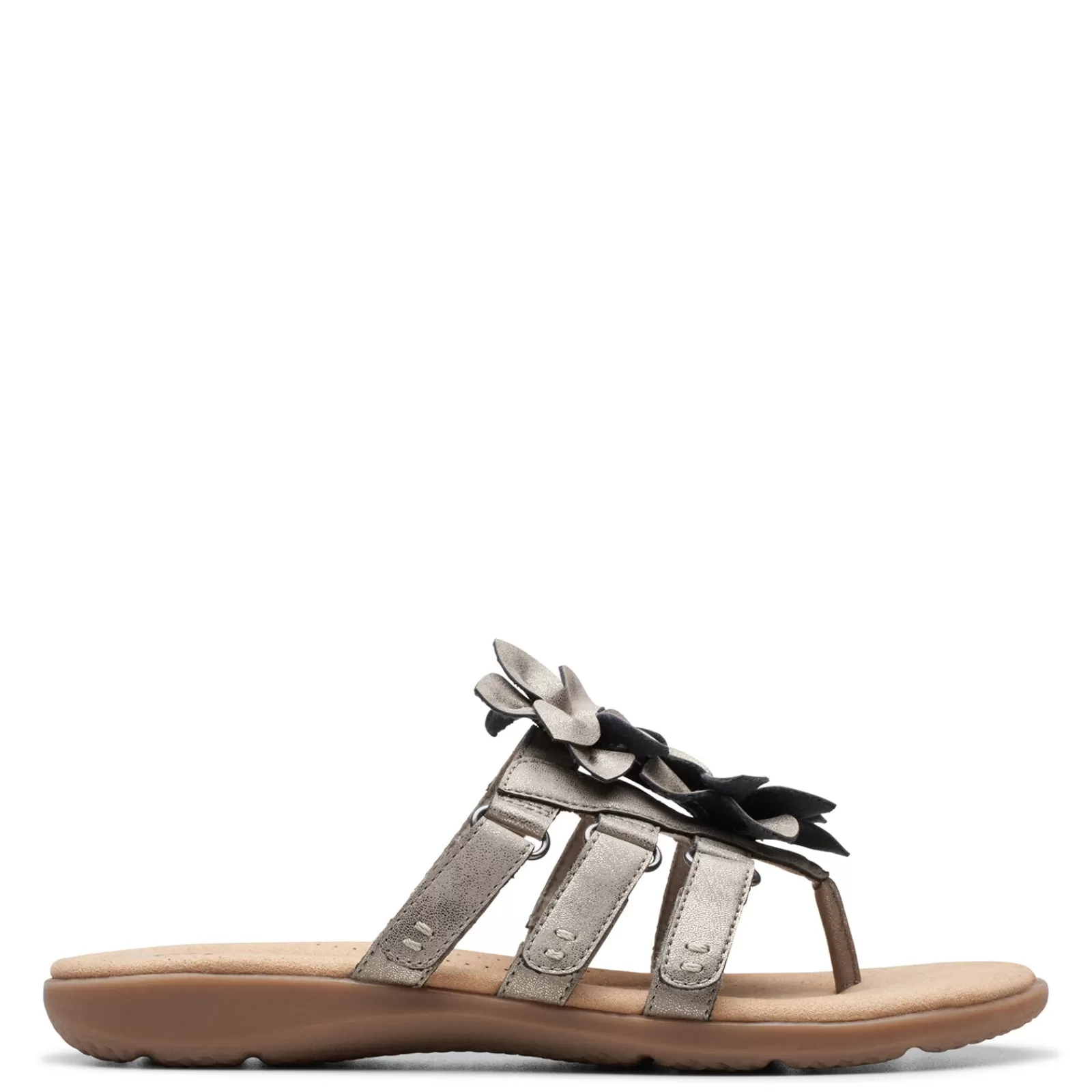 Outlet Clarks Women's , Elizabelle Mae Sandal Pewter Metallic