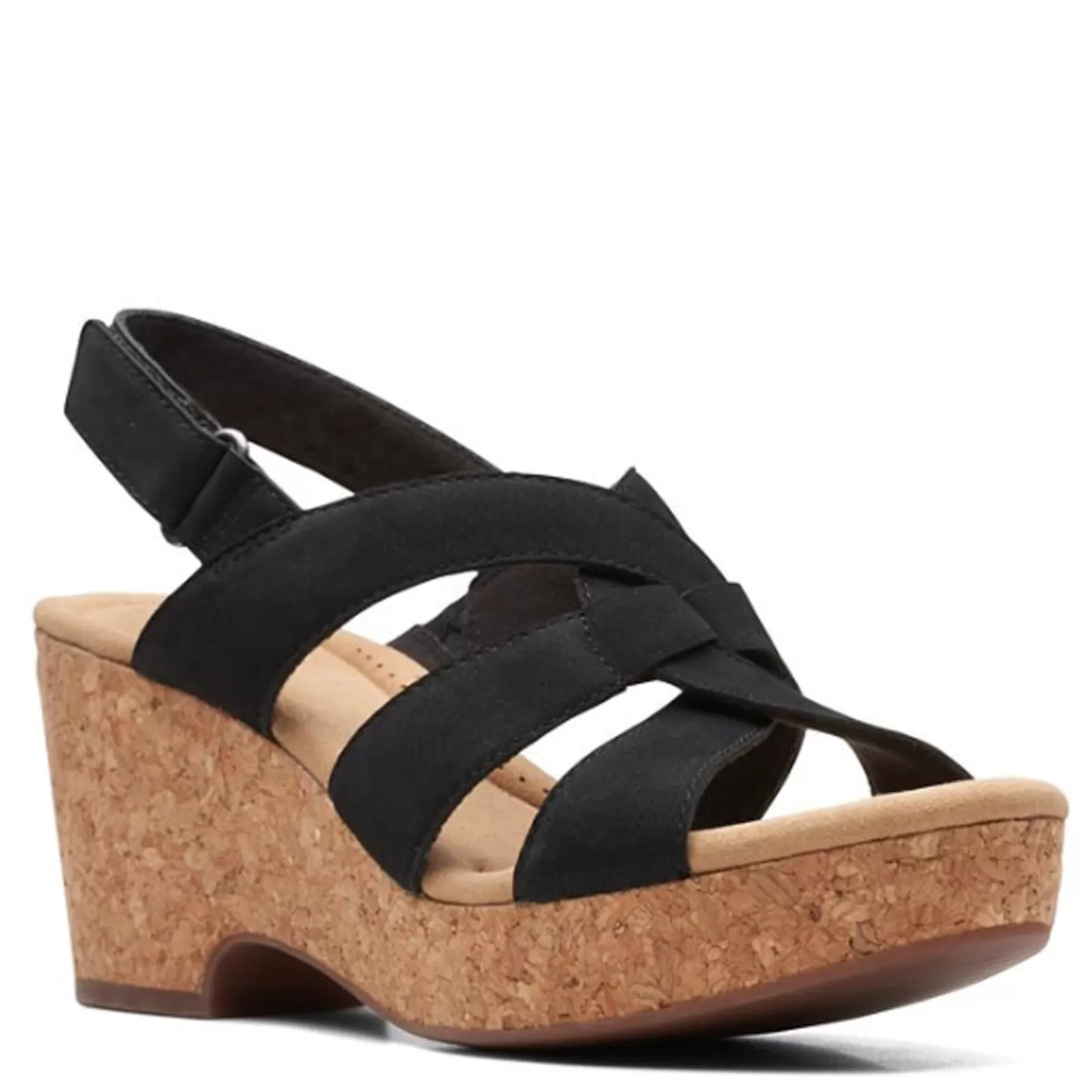 Online Clarks Women's , Giselle Beach Sandal Black Nubuck