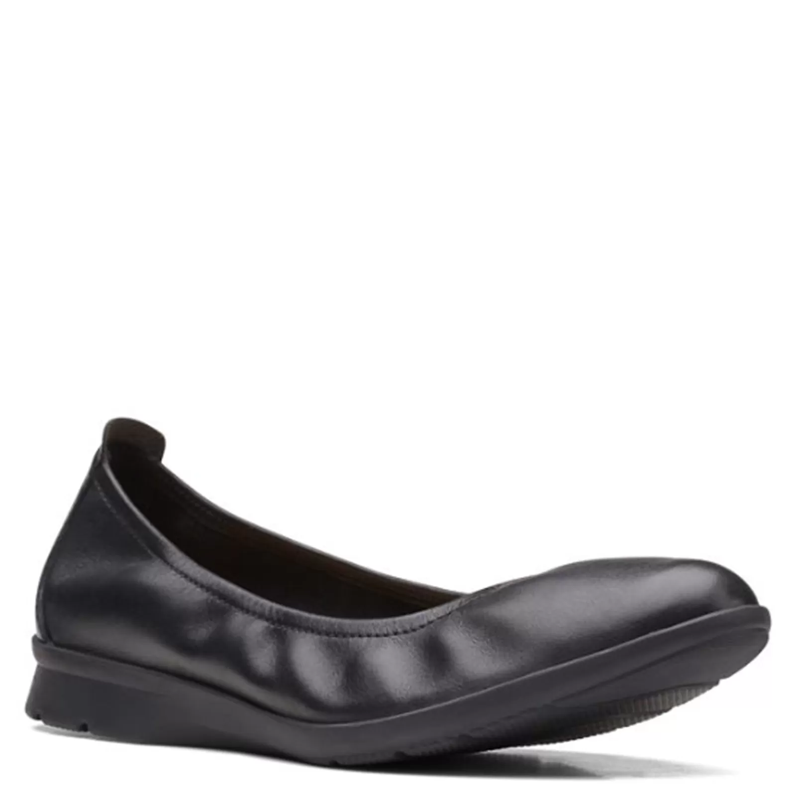 Clearance Clarks Women's , Jenette Ease Flat Black Solid