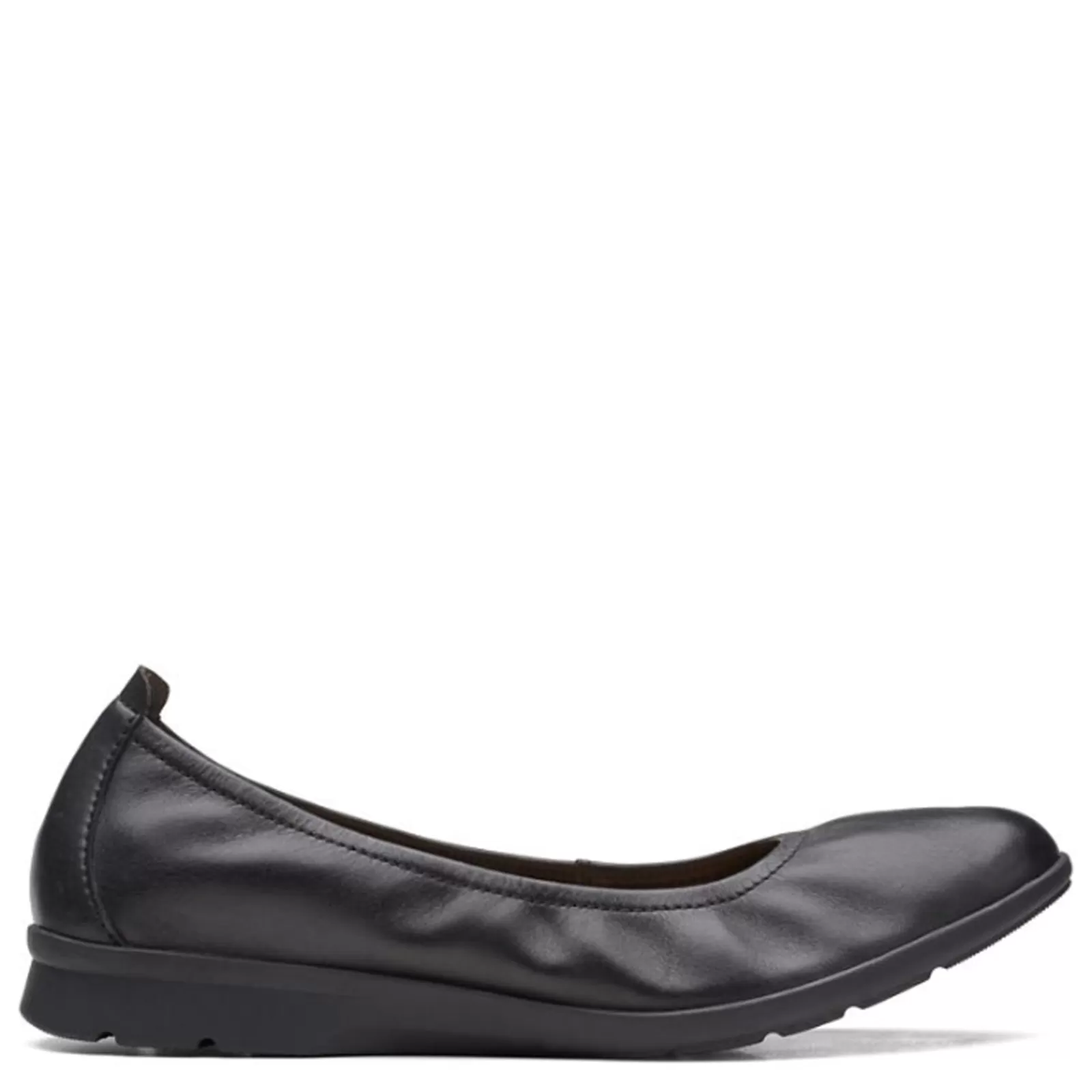 Clearance Clarks Women's , Jenette Ease Flat Black Solid