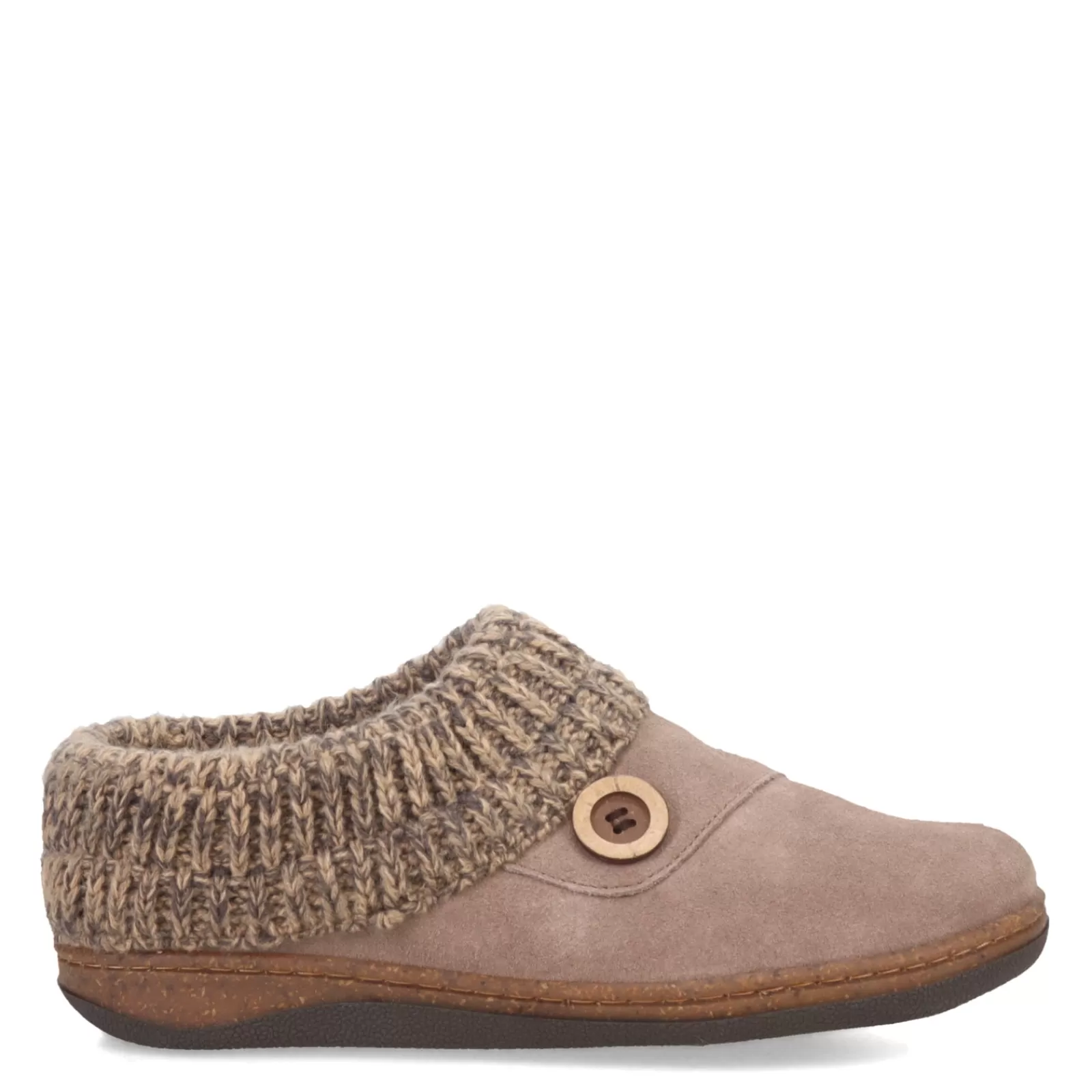 Hot Clarks Women's , Knit Collar Slipper Clog Taupe