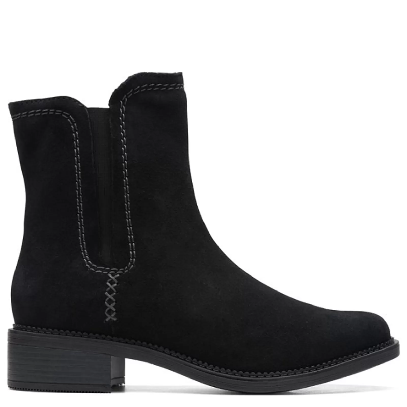 Discount Clarks Women's , Maye Zip Boot Black Suede