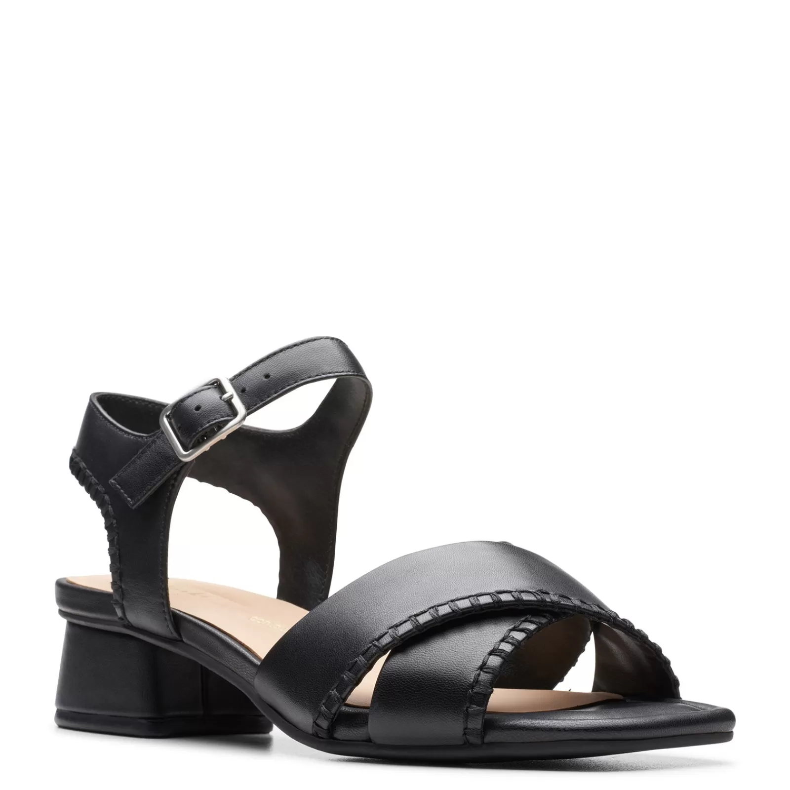 Cheap Clarks Women's , Serina 35 Cross Sandal Black Leather