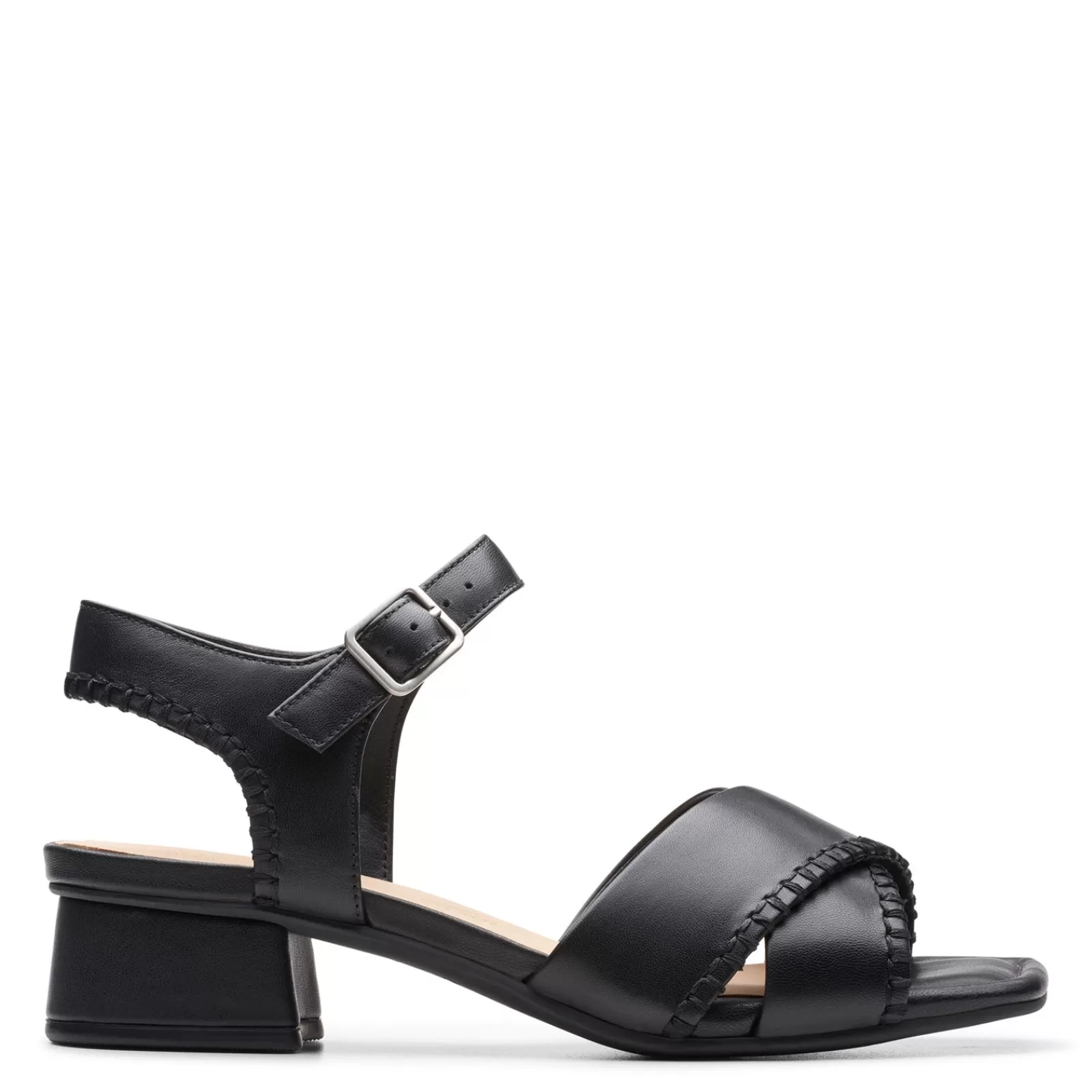 Cheap Clarks Women's , Serina 35 Cross Sandal Black Leather