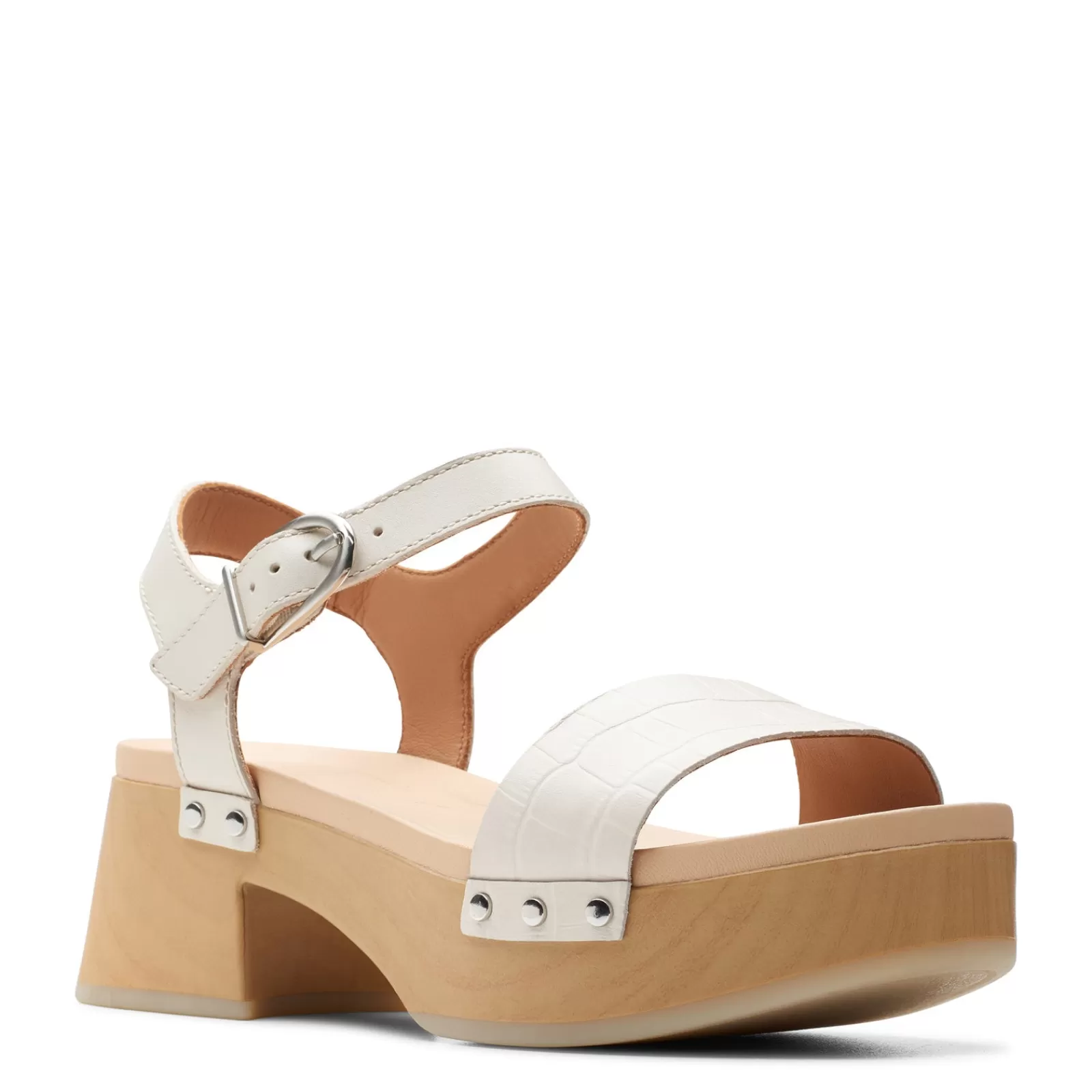 Clearance Clarks Women's , Sivanne Bay Sandal Ivory Interest Leather