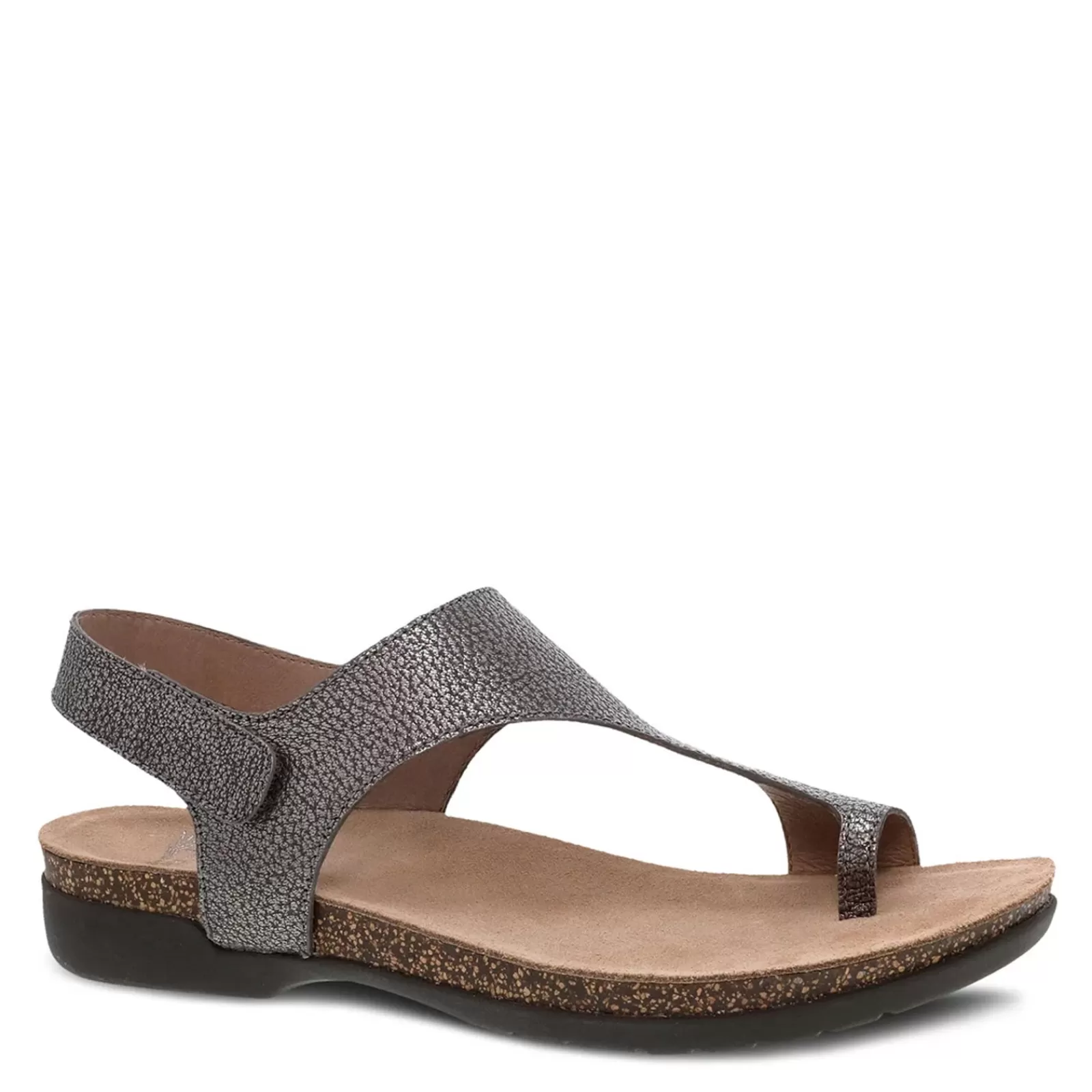 Outlet Dansko Women's , Reece Thong Sandal Pewter Metallic