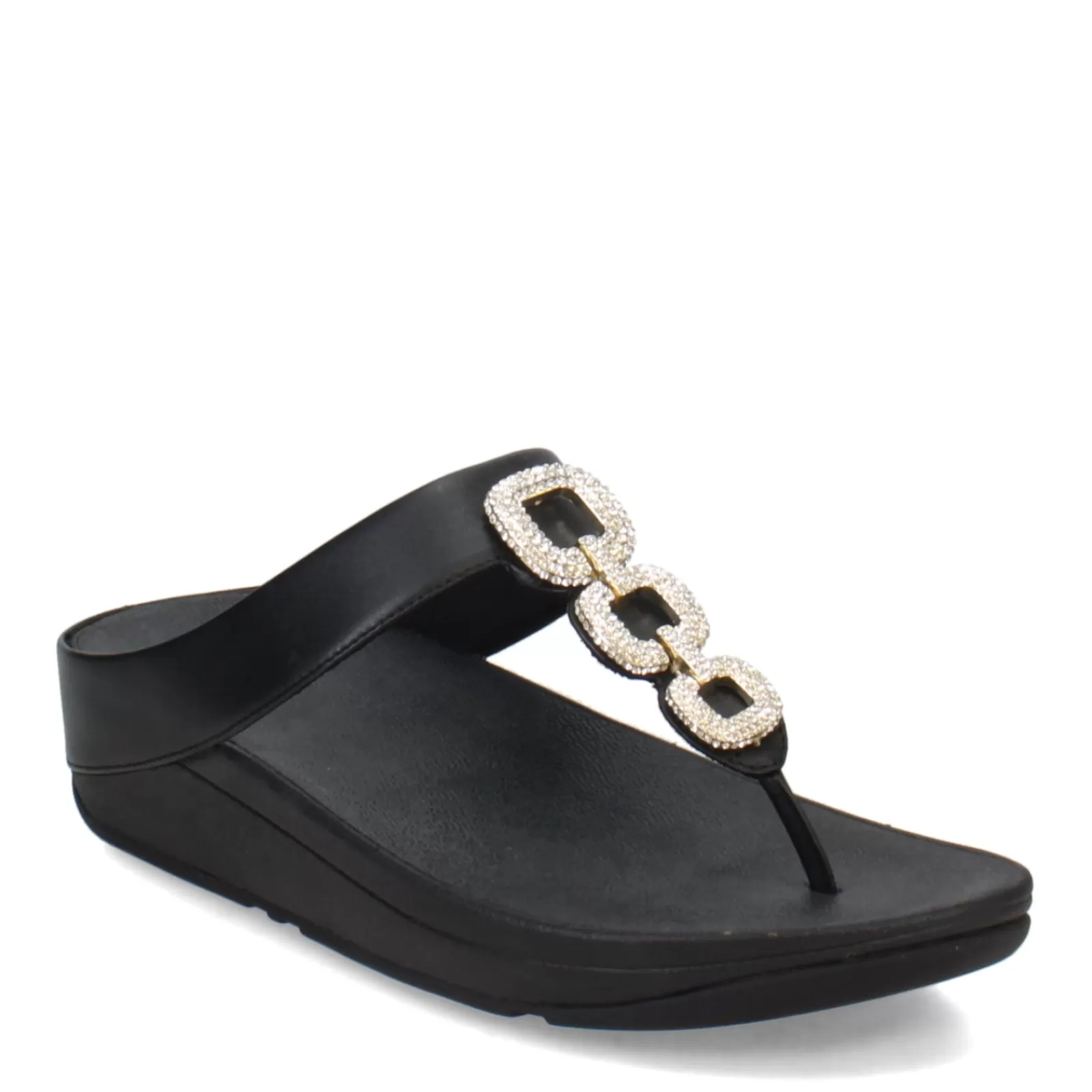 Cheap FitFlop Women's , Fino Crystal Chain Toe-Post Sandal Black