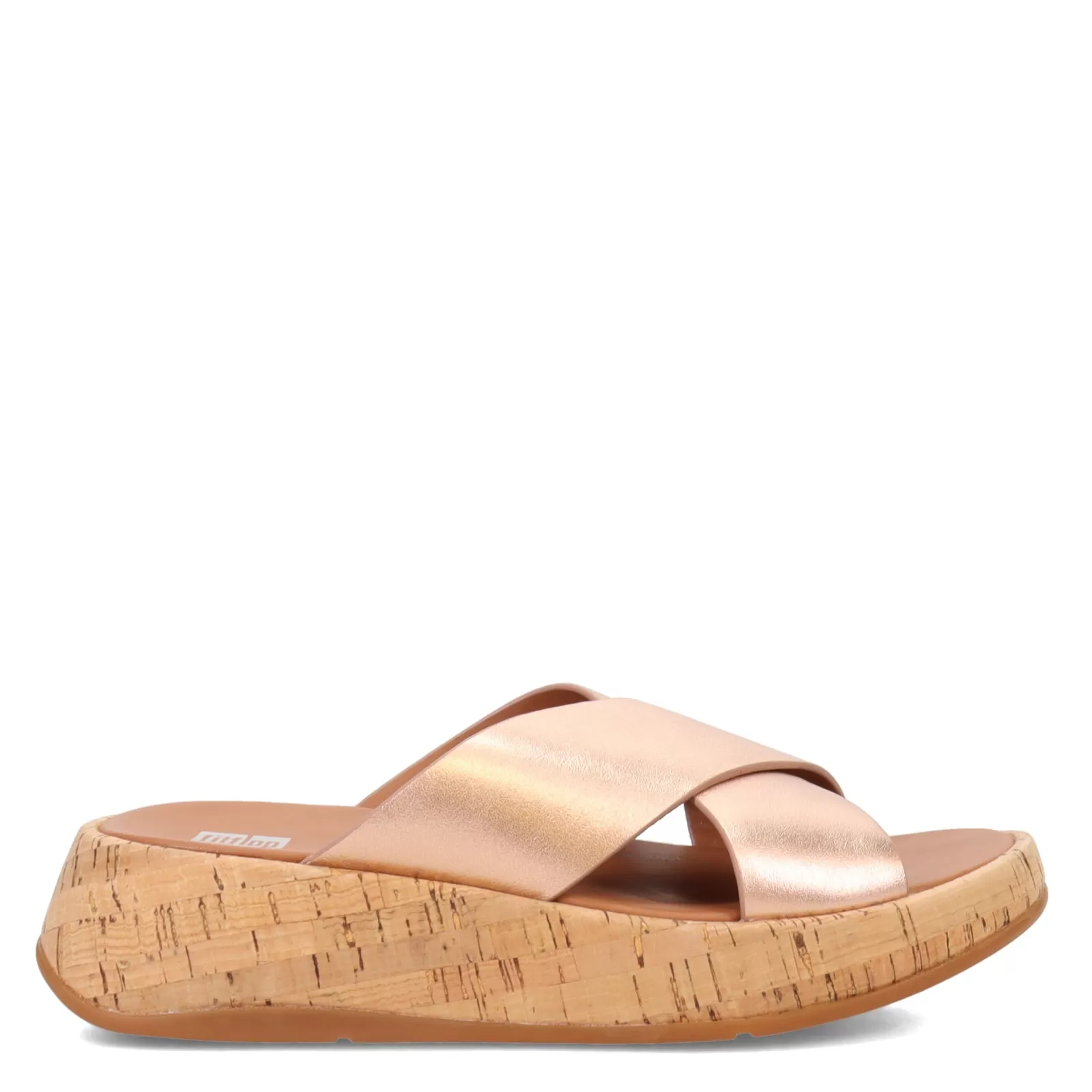 New FitFlop Women's , F-Mode Flatform Cross Slide Rose Gold