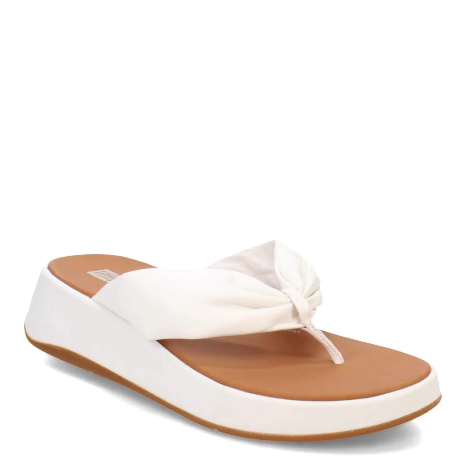 Online FitFlop Women's , F-Mode Leather-Twist Toe-Post Sandal Urban White