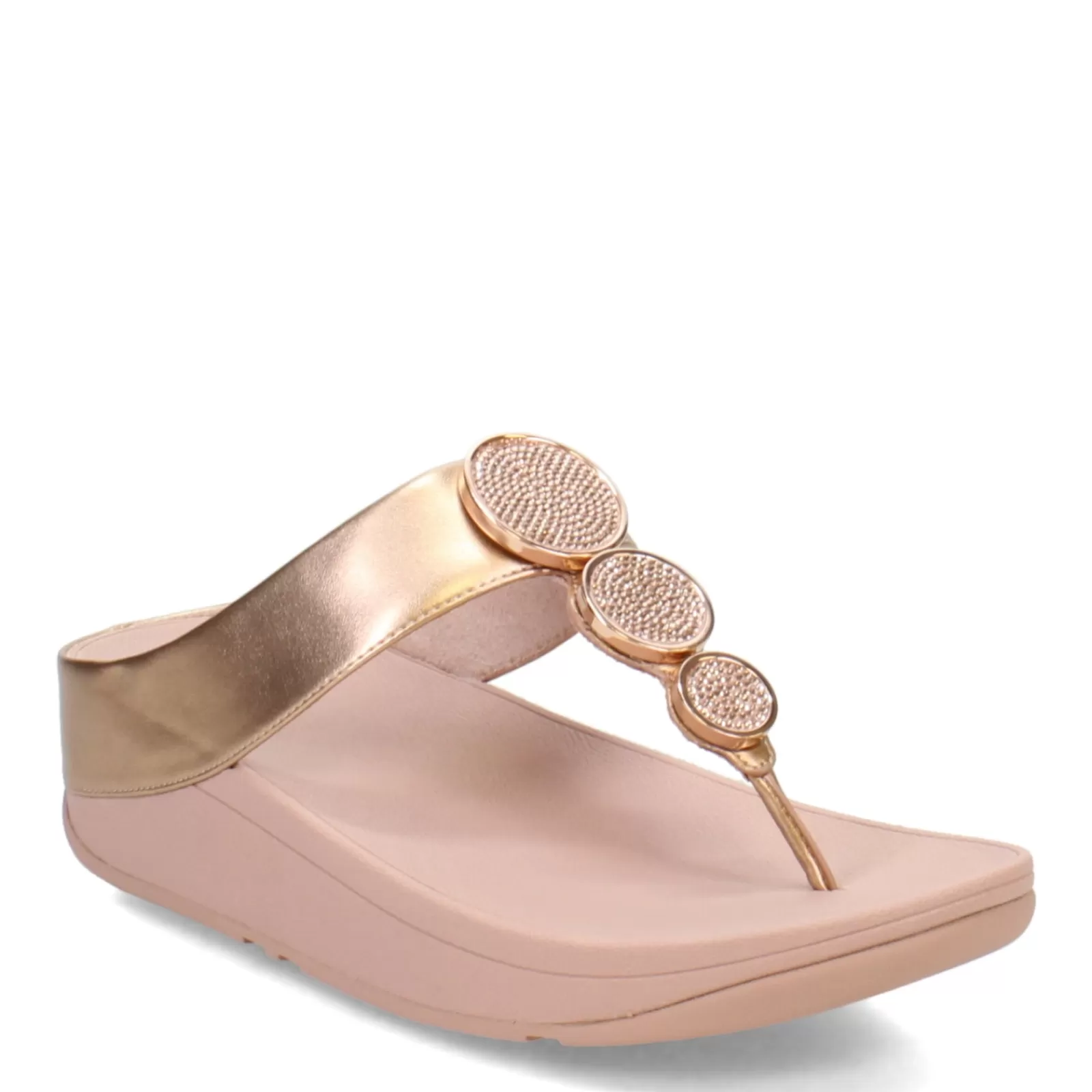 Best FitFlop Women's , HALO Bead-Circle Toe-Post Sandal Rose Gold