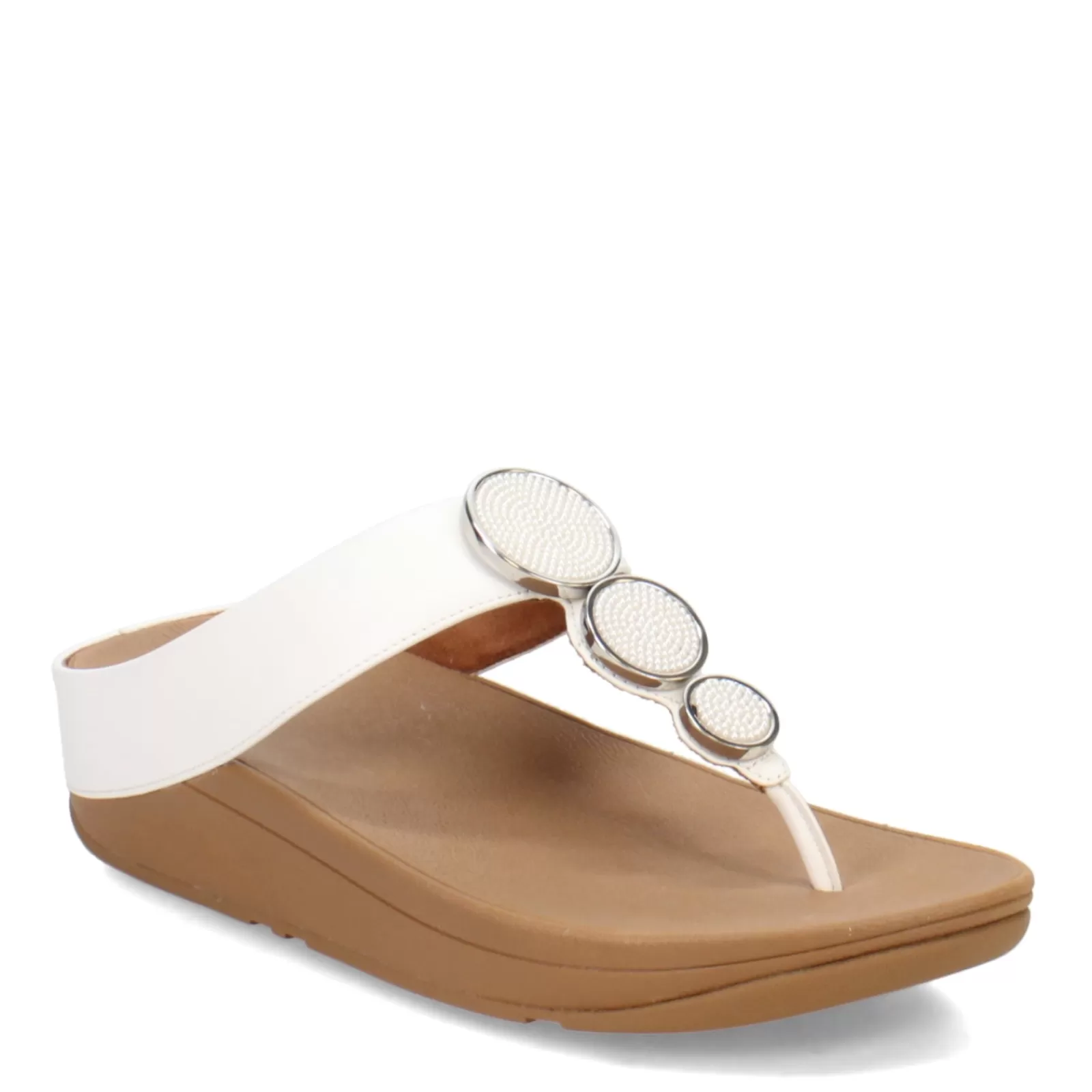 Shop FitFlop Women's , Halo Beaded Circle Toe-Post Sandal Urban White