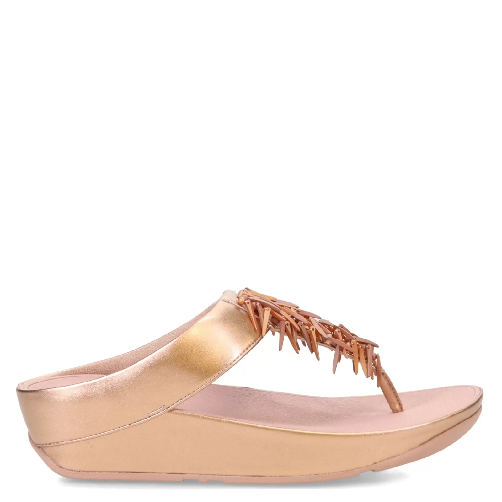 Online FitFlop Women's , Rumba Beaded Metallic Toe-Post Sandal Rose Gold