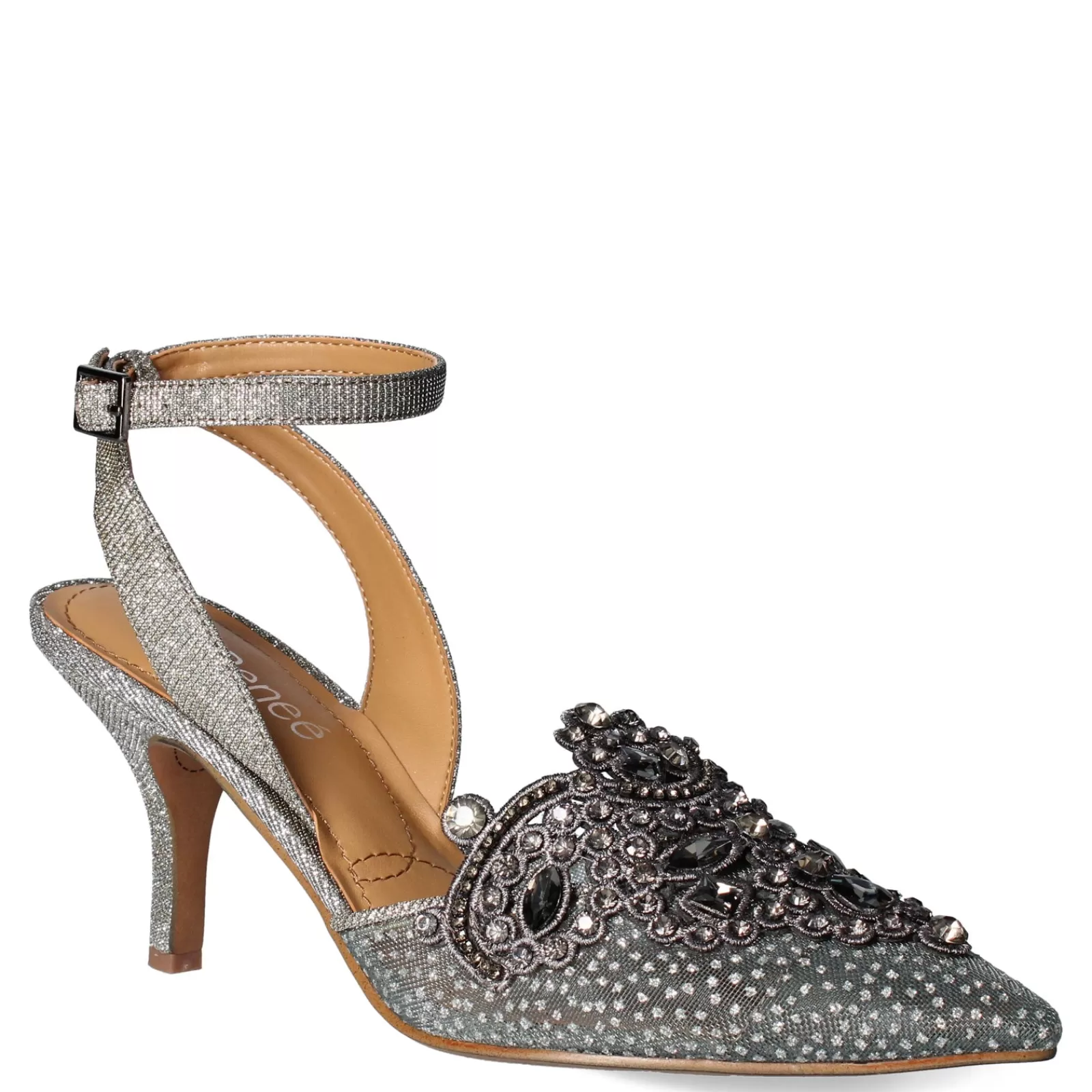 Best Sale J Renee Women's , Desdemona Pump Pewter Glitter