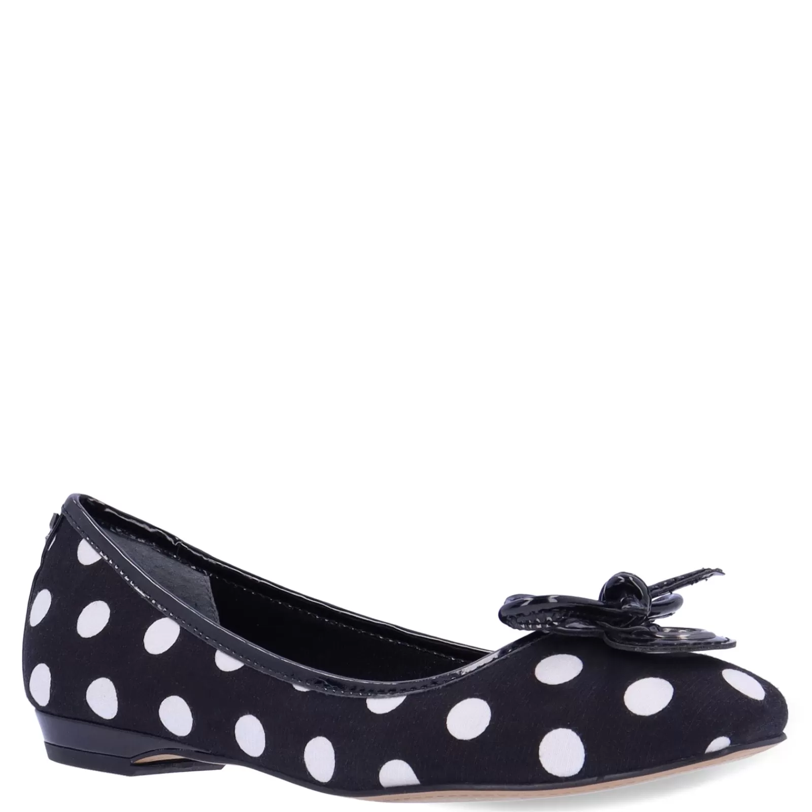 Cheap J Renee Women's , Edie Flat Black/White Polka Dot