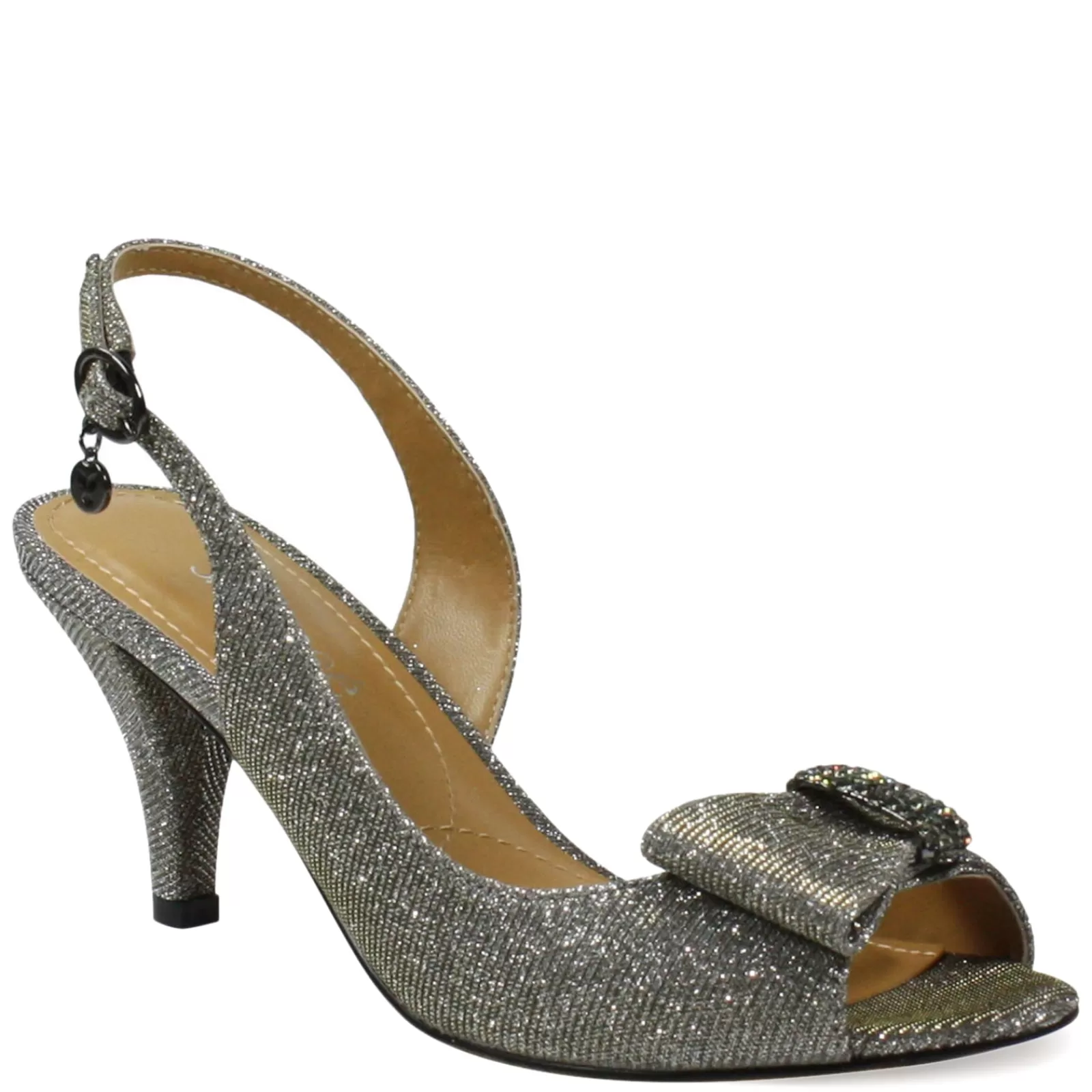 New J Renee Women's , Luanda Sandal Pewter Glitter