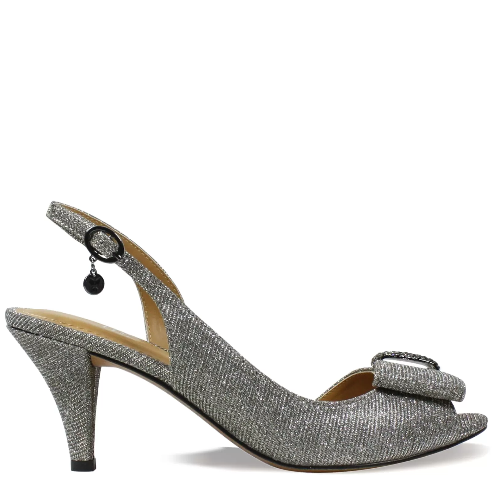 New J Renee Women's , Luanda Sandal Pewter Glitter