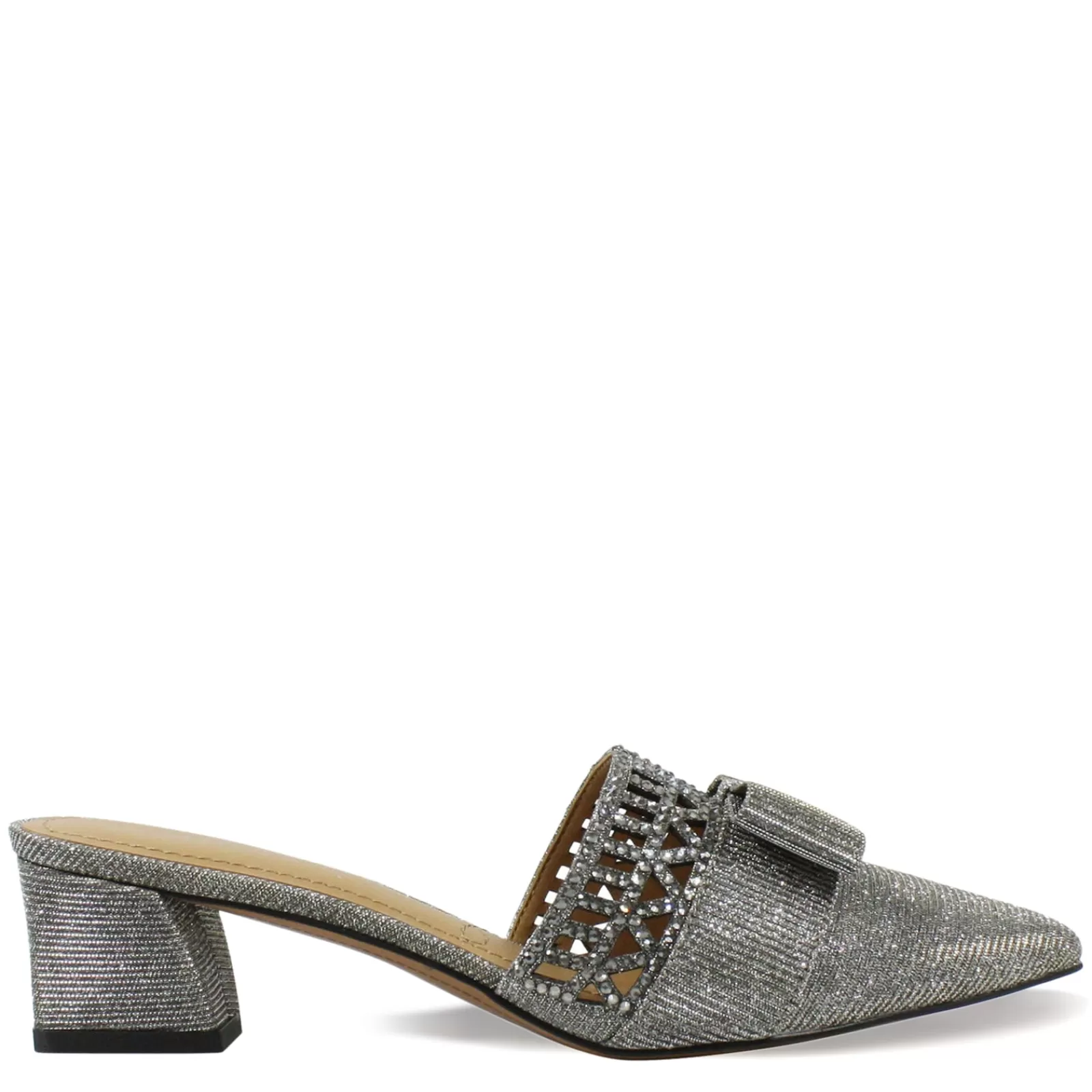 Fashion J Renee Women's , Randa Mule Pewter Glitter