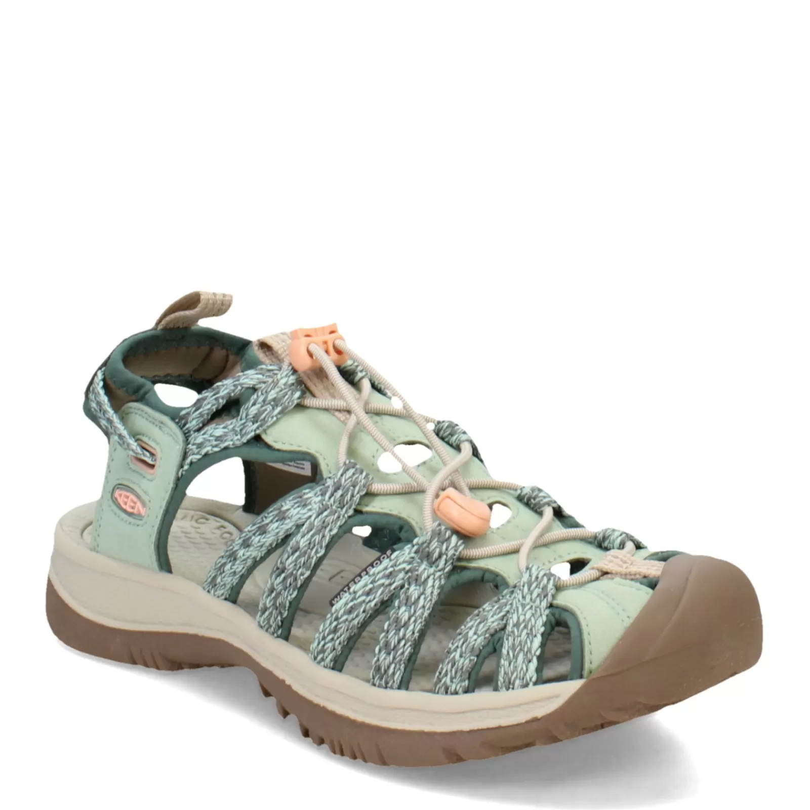 Cheap KEEN Women's , Whisper Sandal Granite Green/Peach Parfait