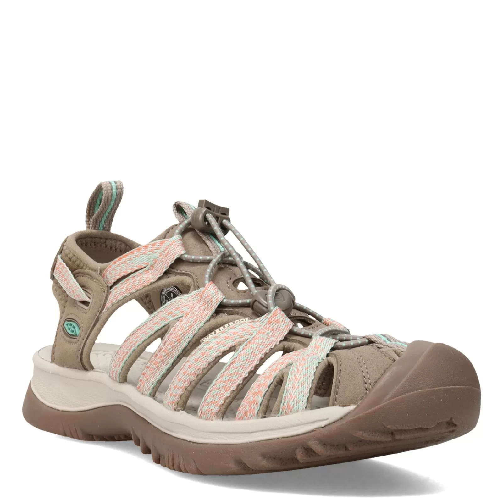 New KEEN Women's , Whisper Sandal Taupe/Coral