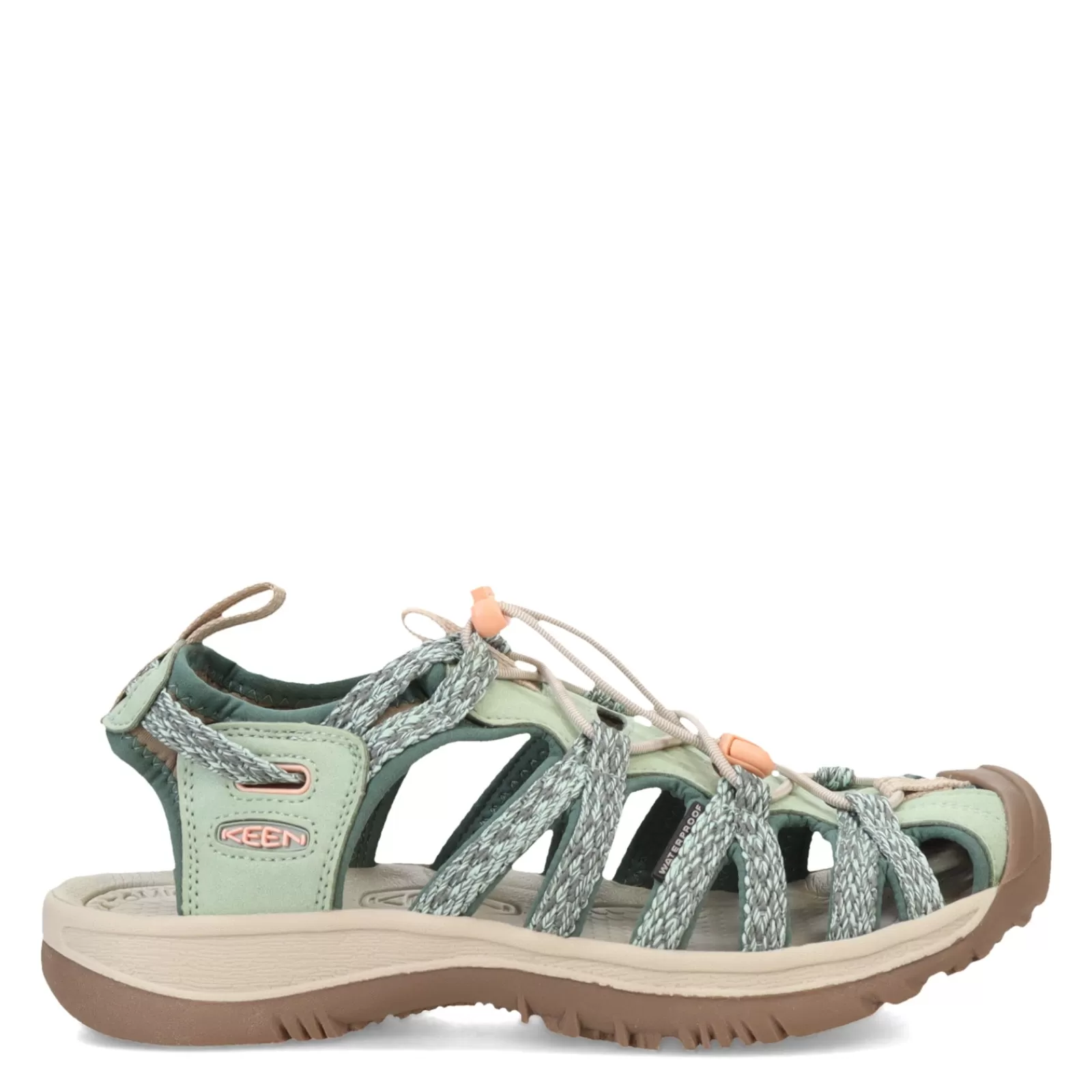 Cheap KEEN Women's , Whisper Sandal Granite Green/Peach Parfait