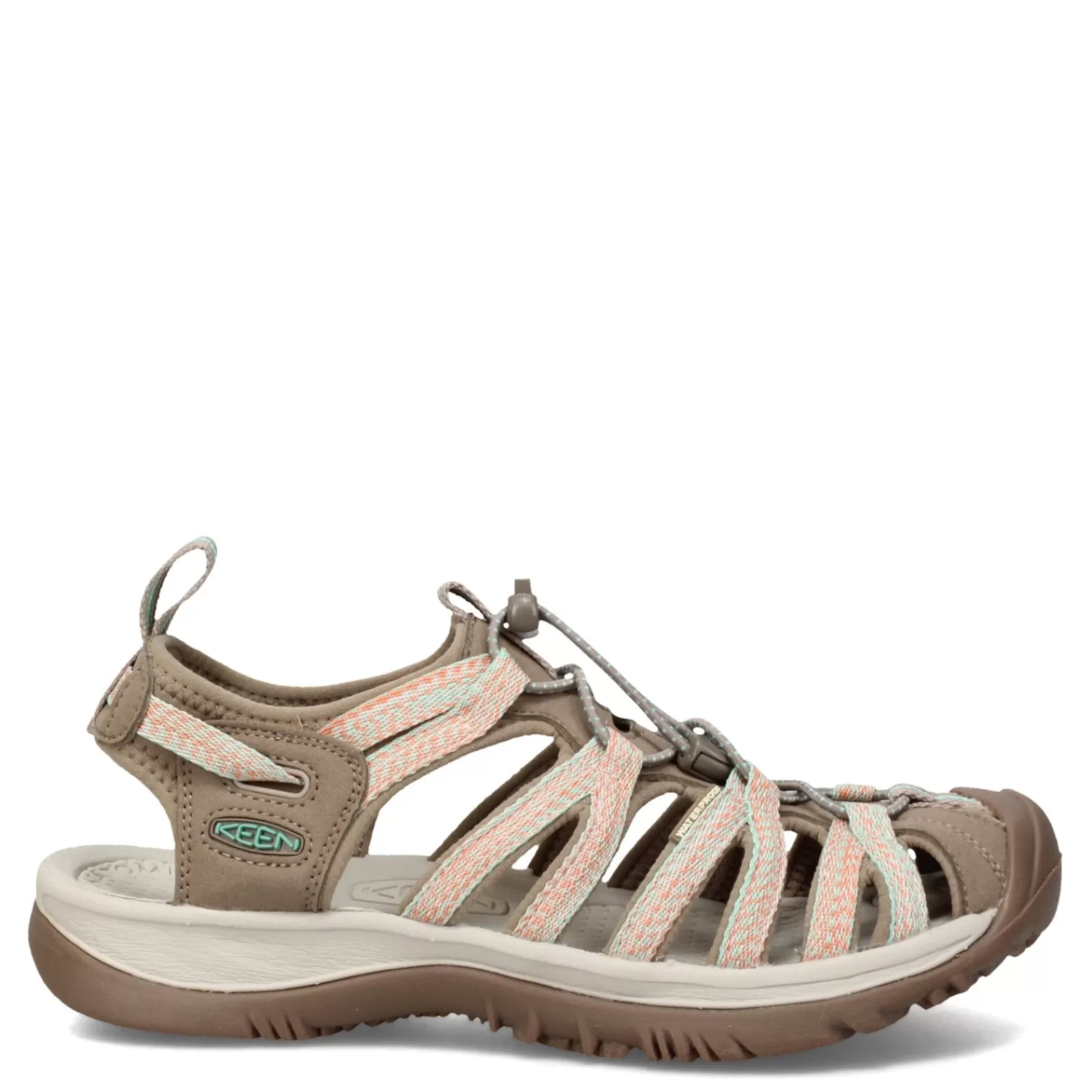 New KEEN Women's , Whisper Sandal Taupe/Coral