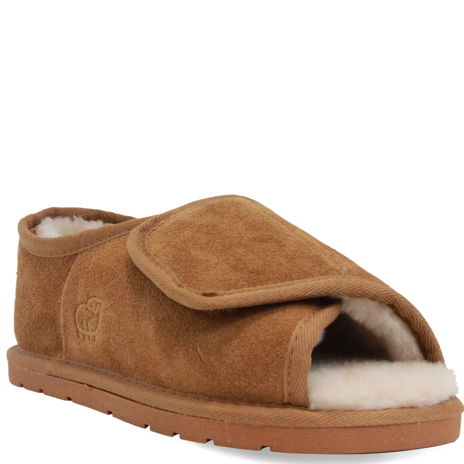 Best Lamo Women's , Open Toe Wrap Slipper Chestnut