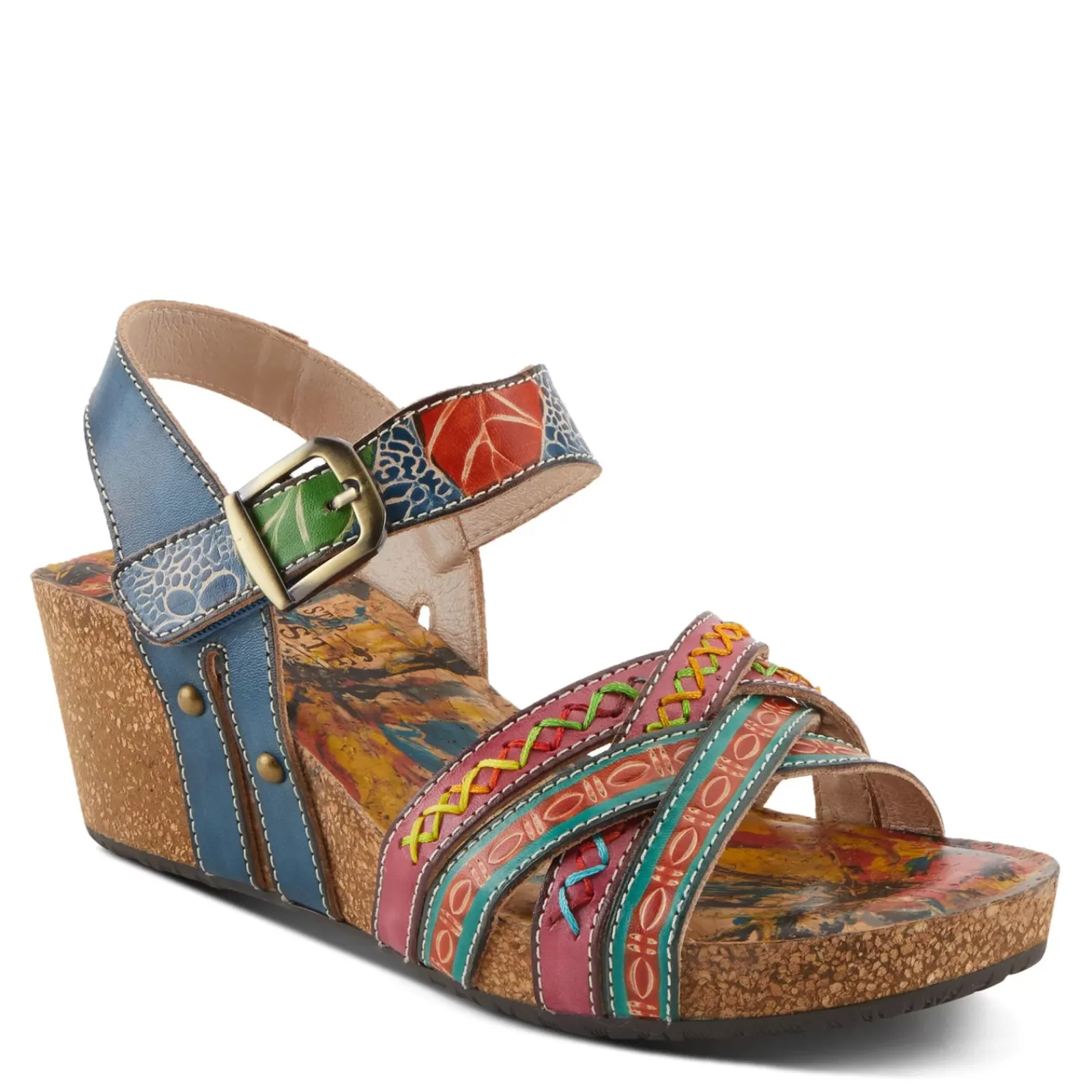 Flash Sale L Artiste Women's L'Artiste By Spring Step, Bosquet Wedge Sandal Navy Multi