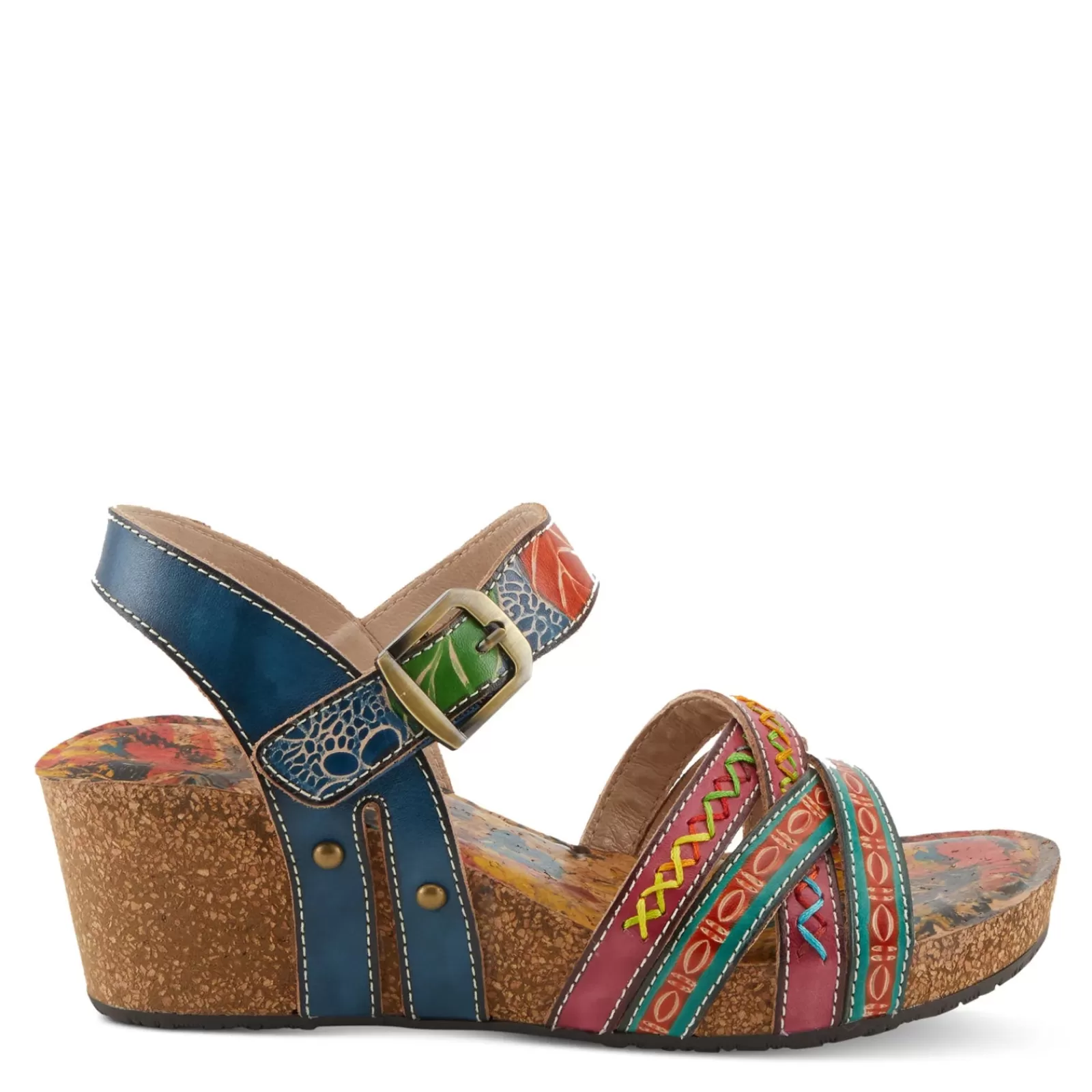 Flash Sale L Artiste Women's L'Artiste By Spring Step, Bosquet Wedge Sandal Navy Multi