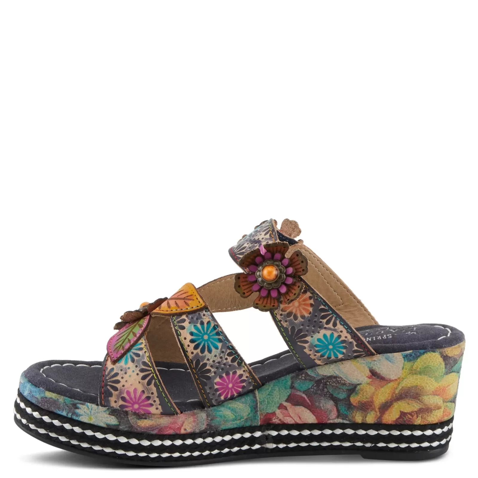 Best Sale L Artiste Women's L'Artiste By Spring Step, Coastal Sandal Navy Multi