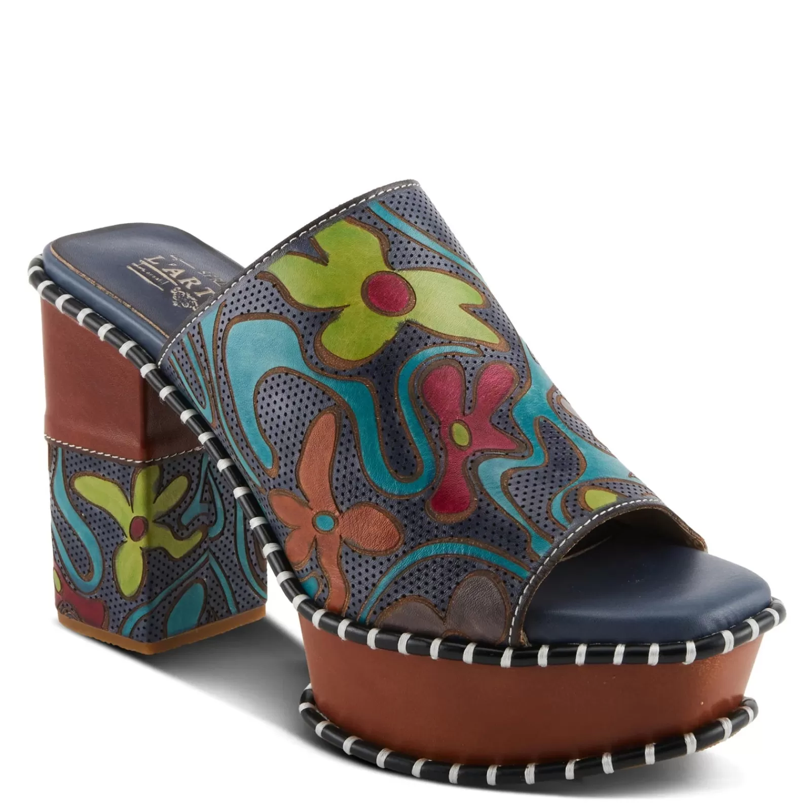 New L Artiste Women's L'Artiste By Spring Step, Colossal Sandal Blue Multi