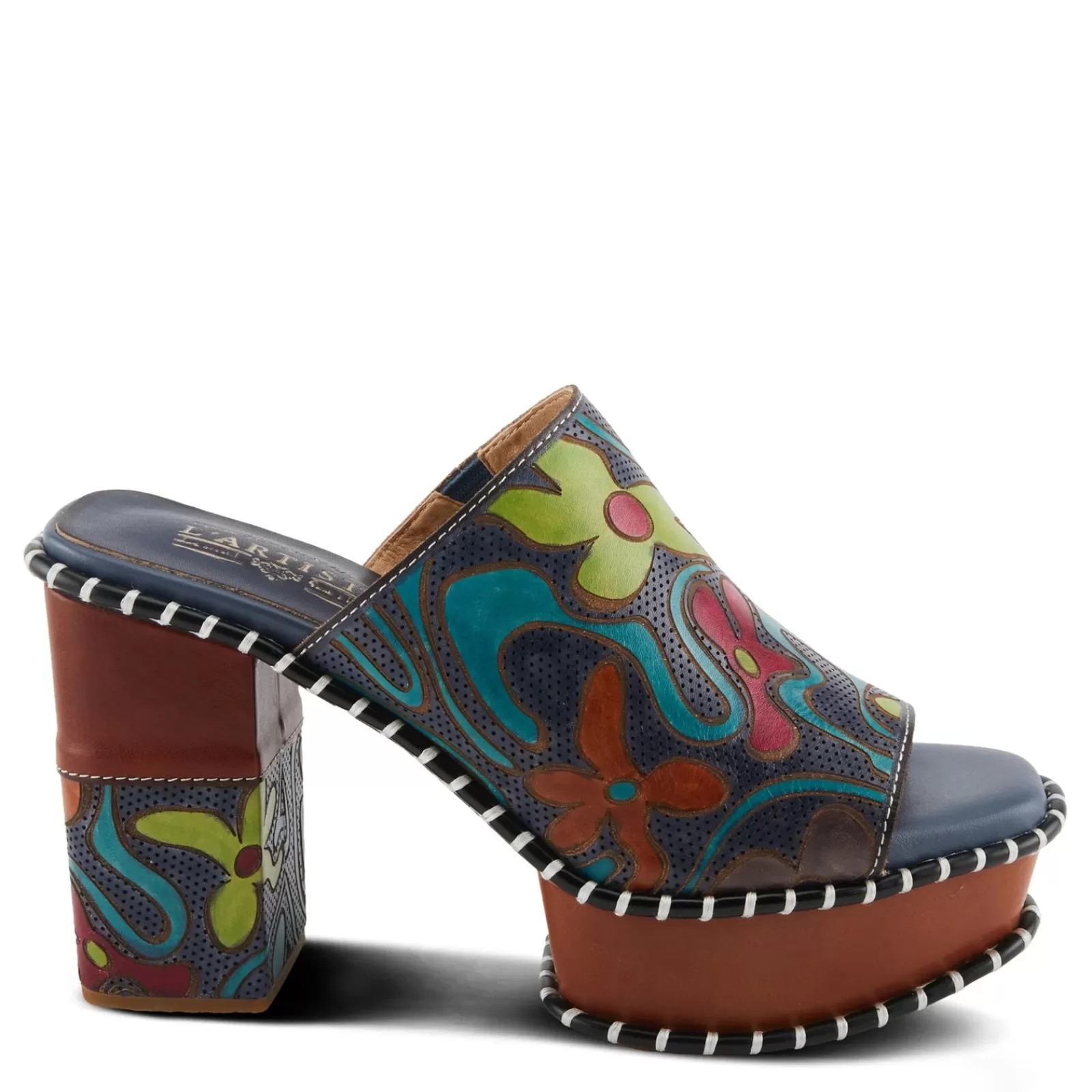 New L Artiste Women's L'Artiste By Spring Step, Colossal Sandal Blue Multi